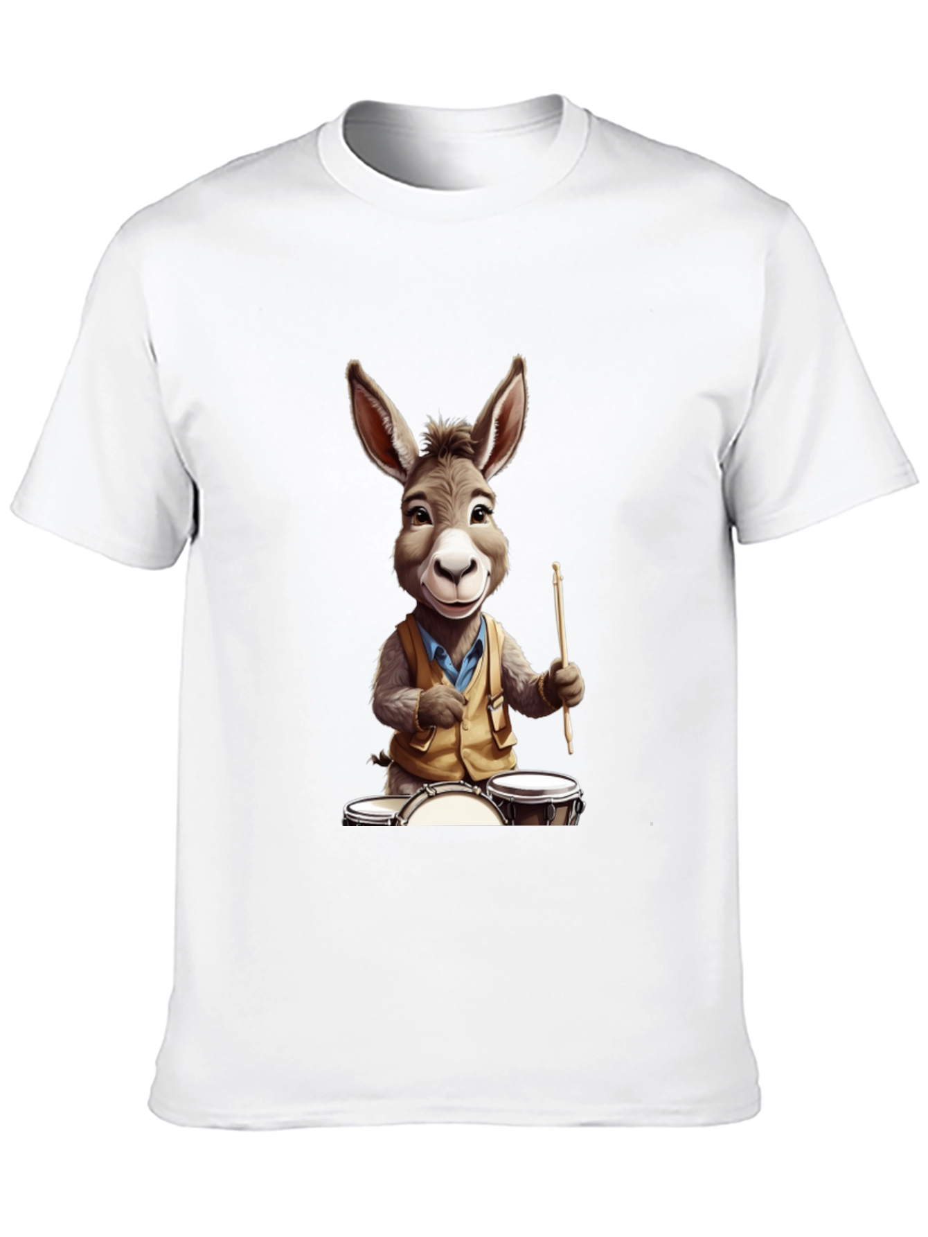 Donkey Drummer Graphic Tee - Black Cotton Blend Shirt