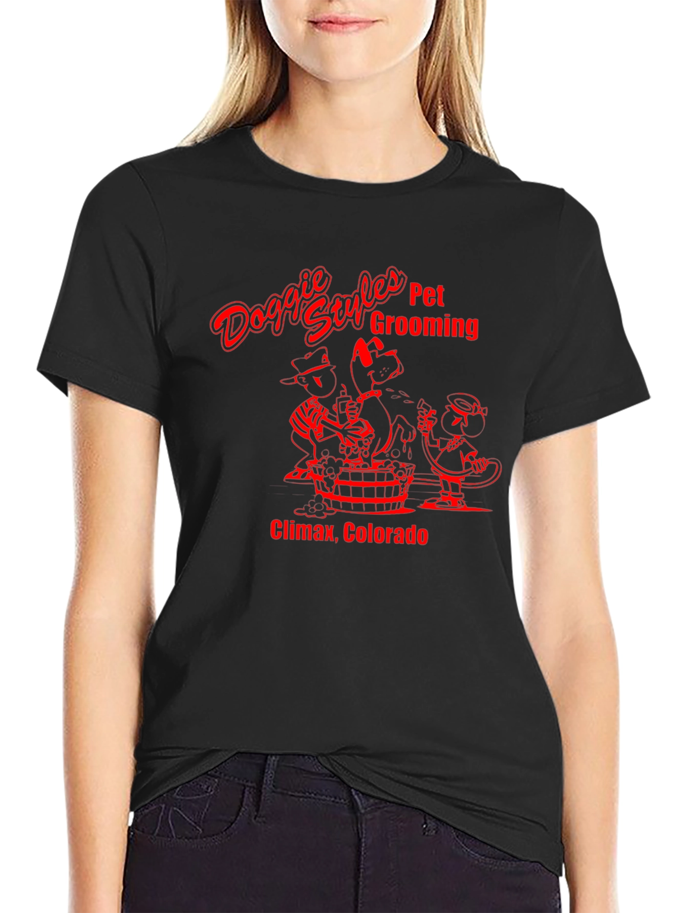 Doggie Styles Pet Grooming Black T-Shirt