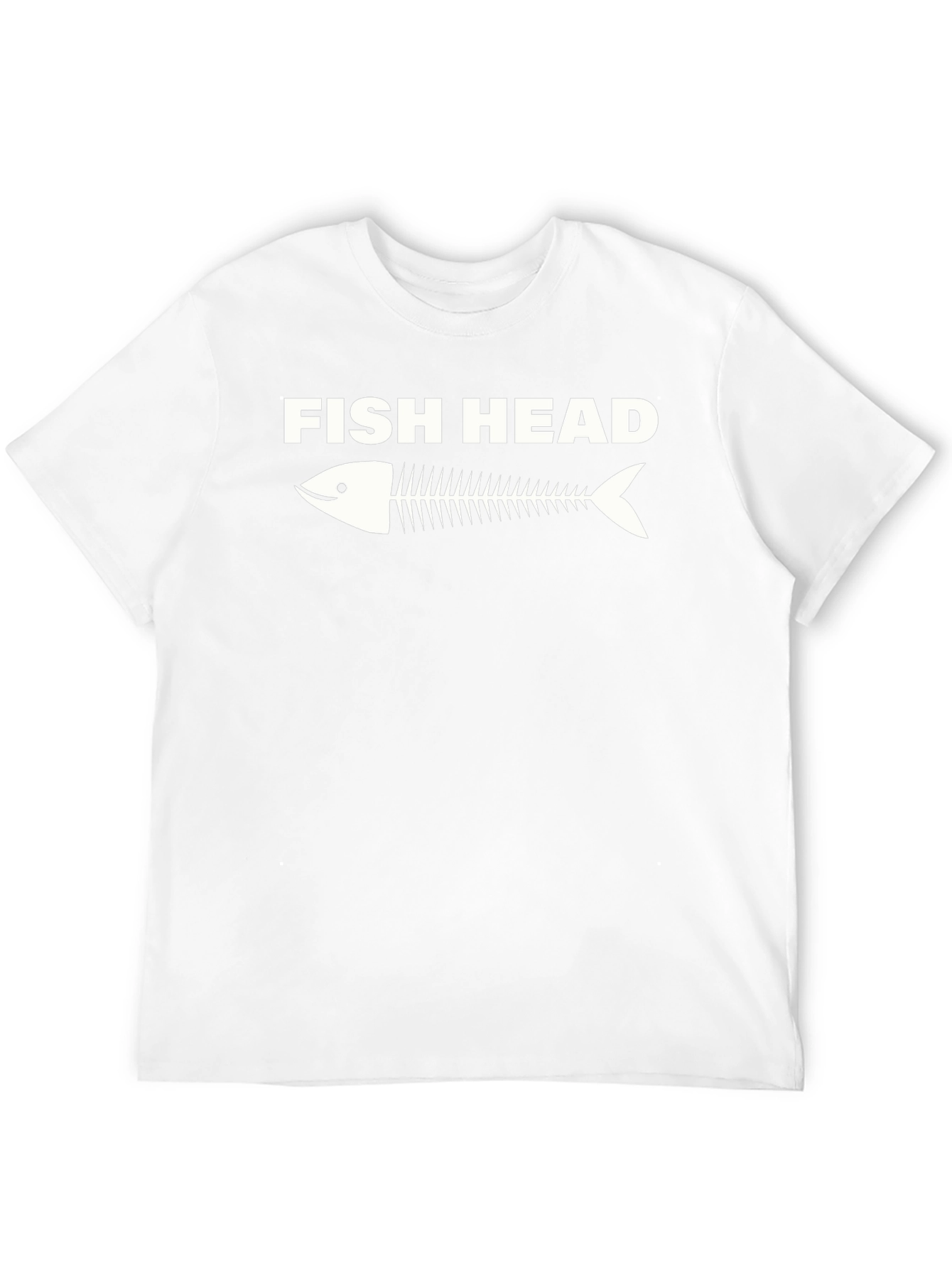 Fish Head Skeleton Graphic Tee - Black Cotton T-Shirt