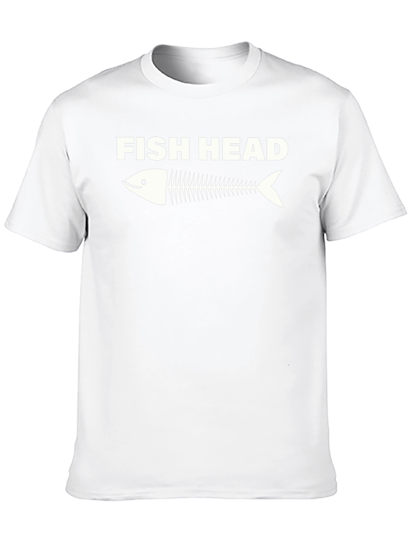 Fish Head Skeleton Graphic Tee - Black Cotton T-Shirt