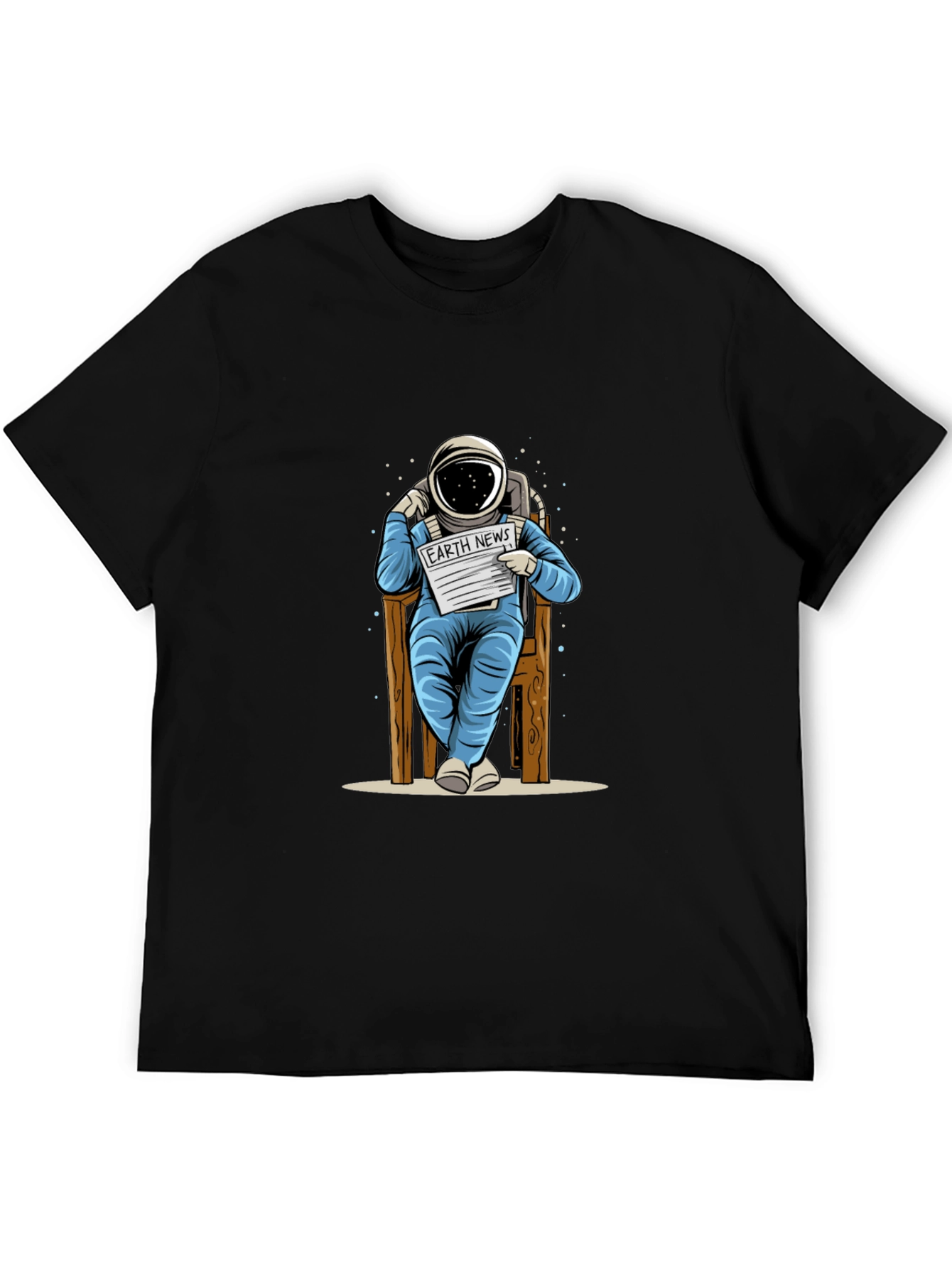 Astronaut Reading News T-Shirt - Unique Design