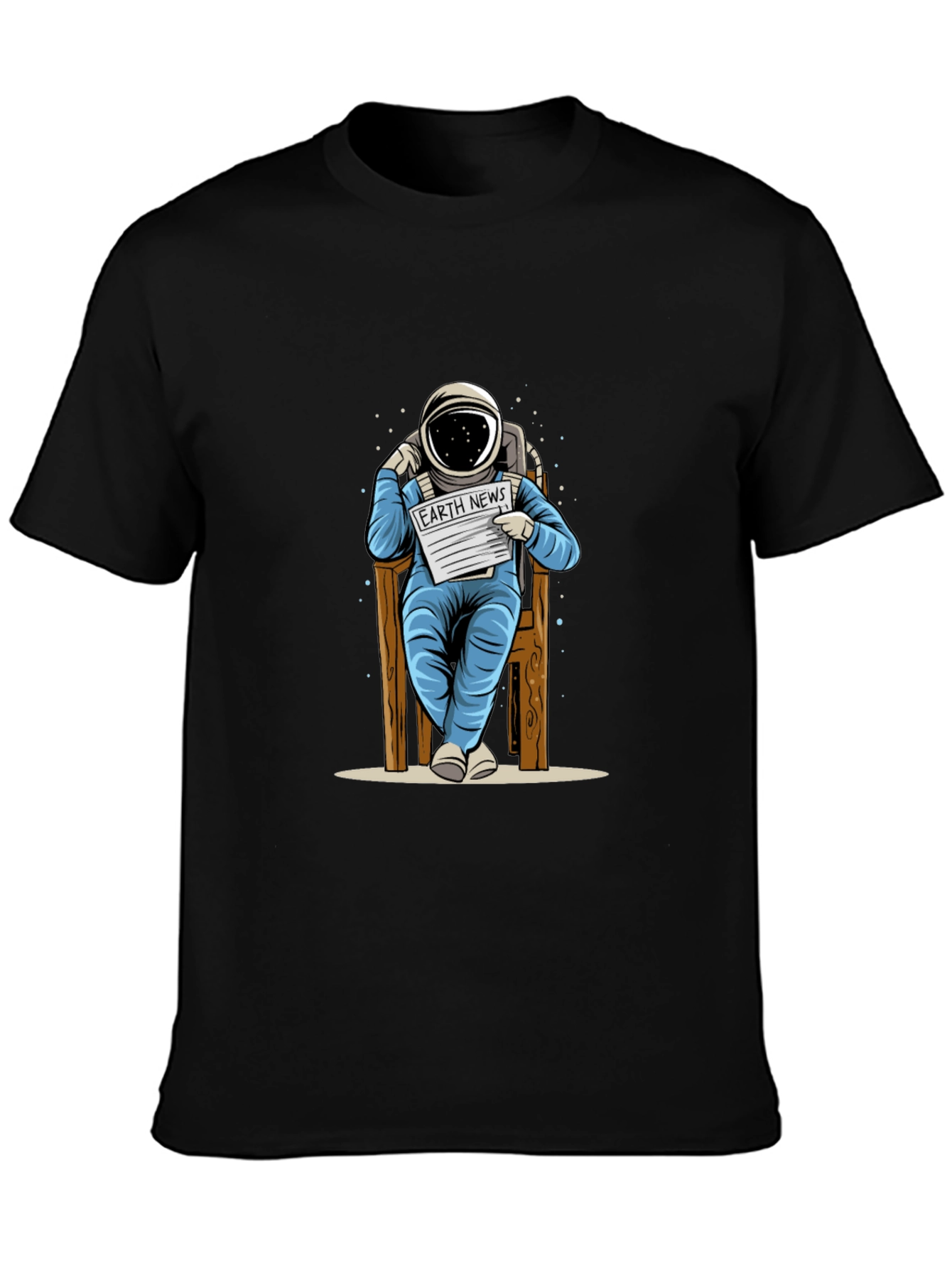 Astronaut Reading News T-Shirt - Unique Design