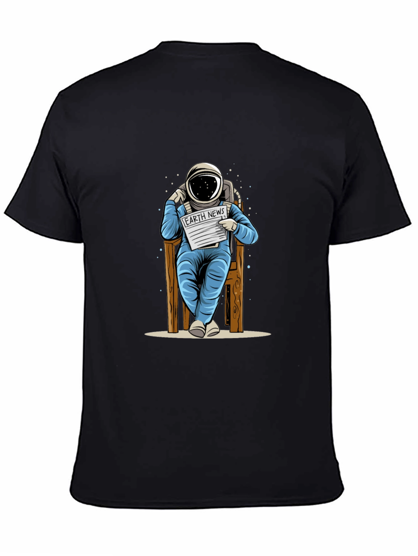 Astronaut Reading News T-Shirt - Unique Design