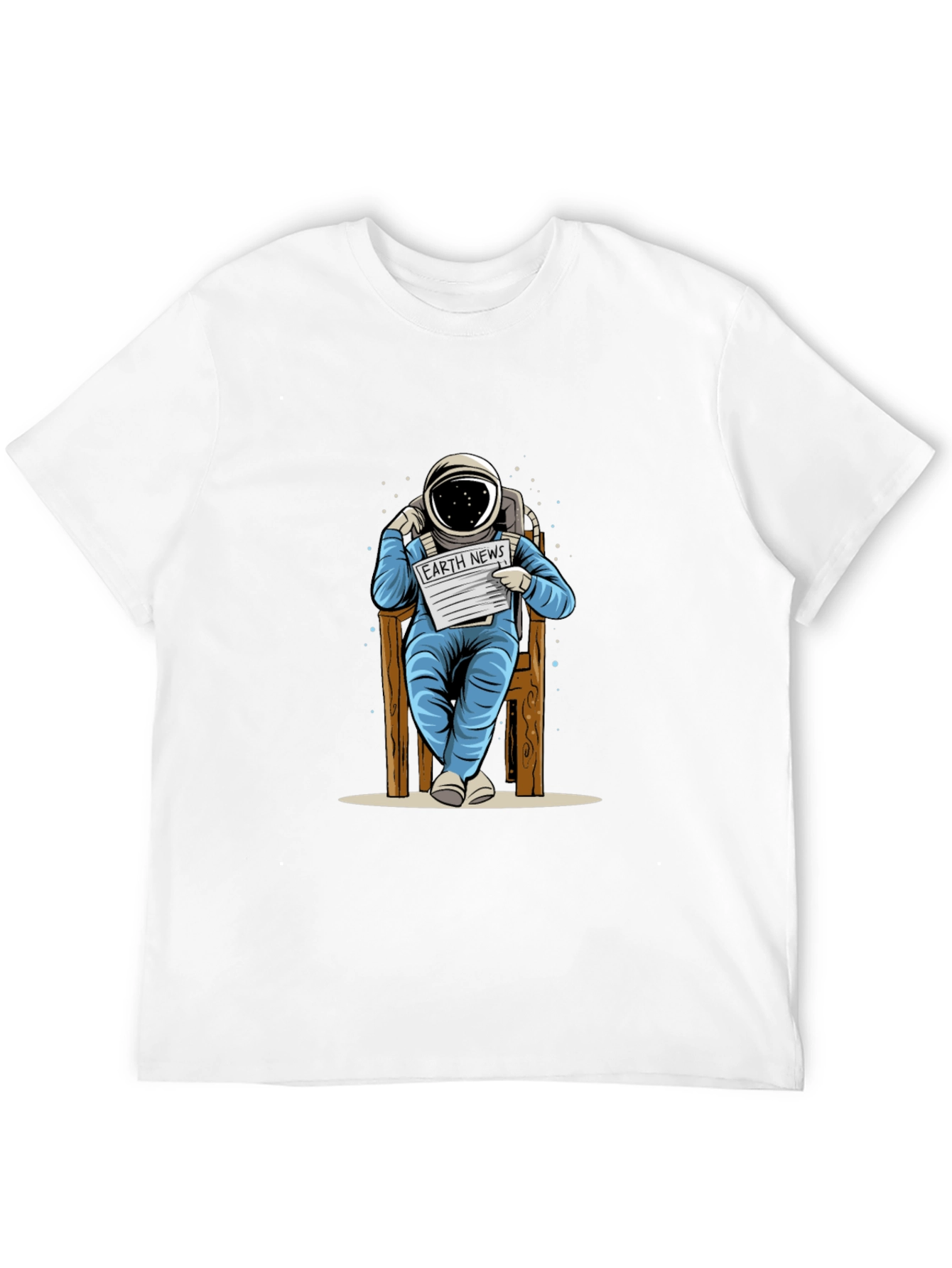 Astronaut Reading News T-Shirt - Unique Design