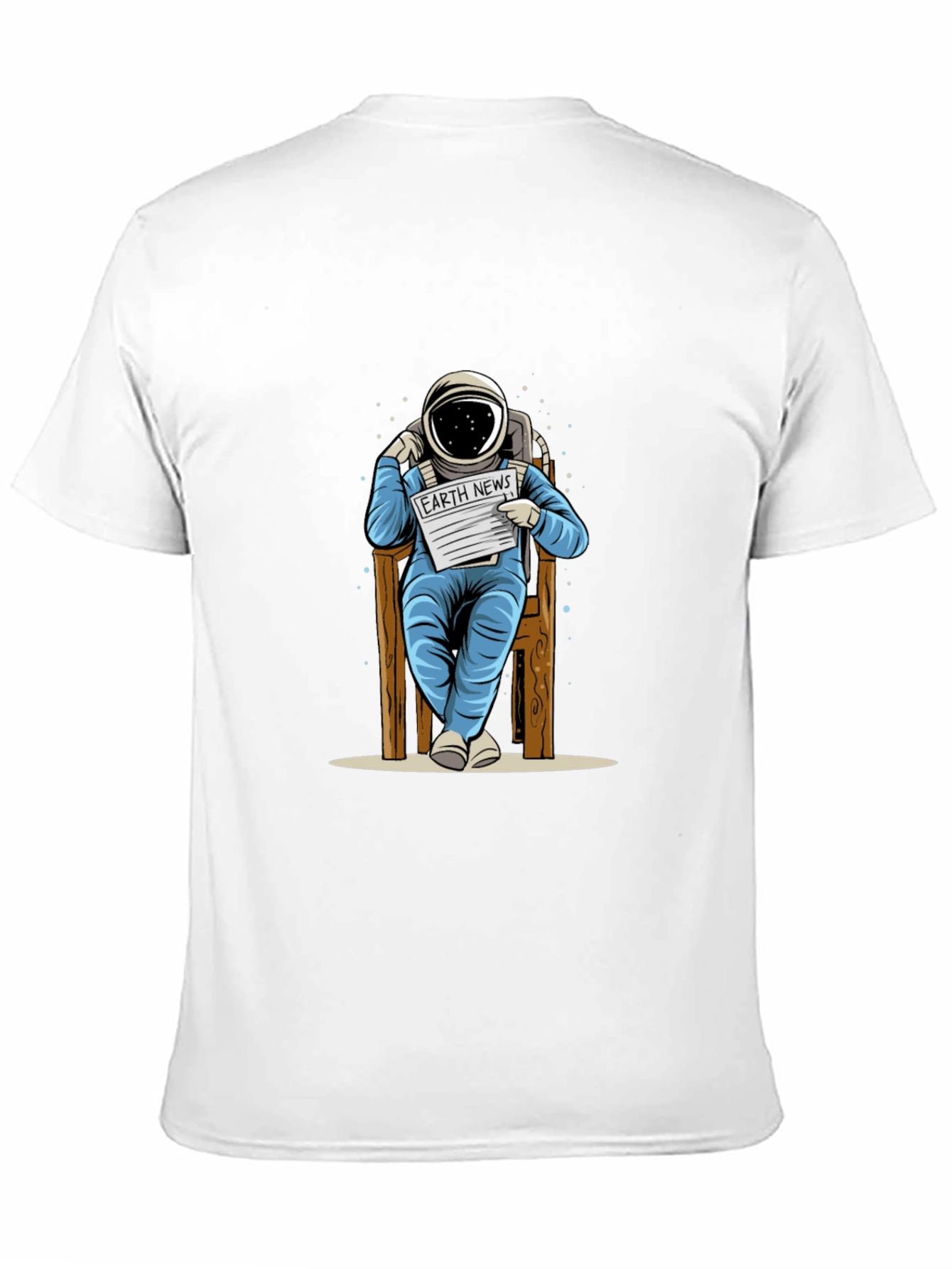 Astronaut Reading News T-Shirt - Unique Design
