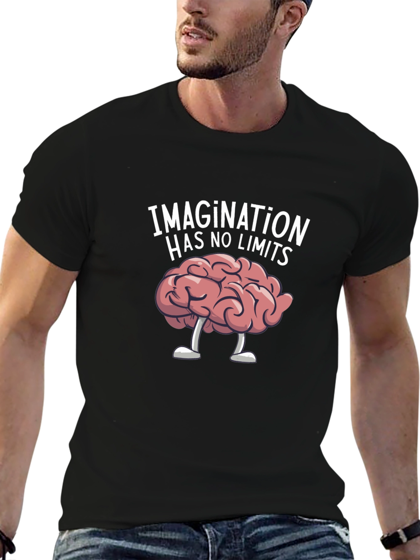 Imagination Has No Limits Brain Graphic T-Shirt