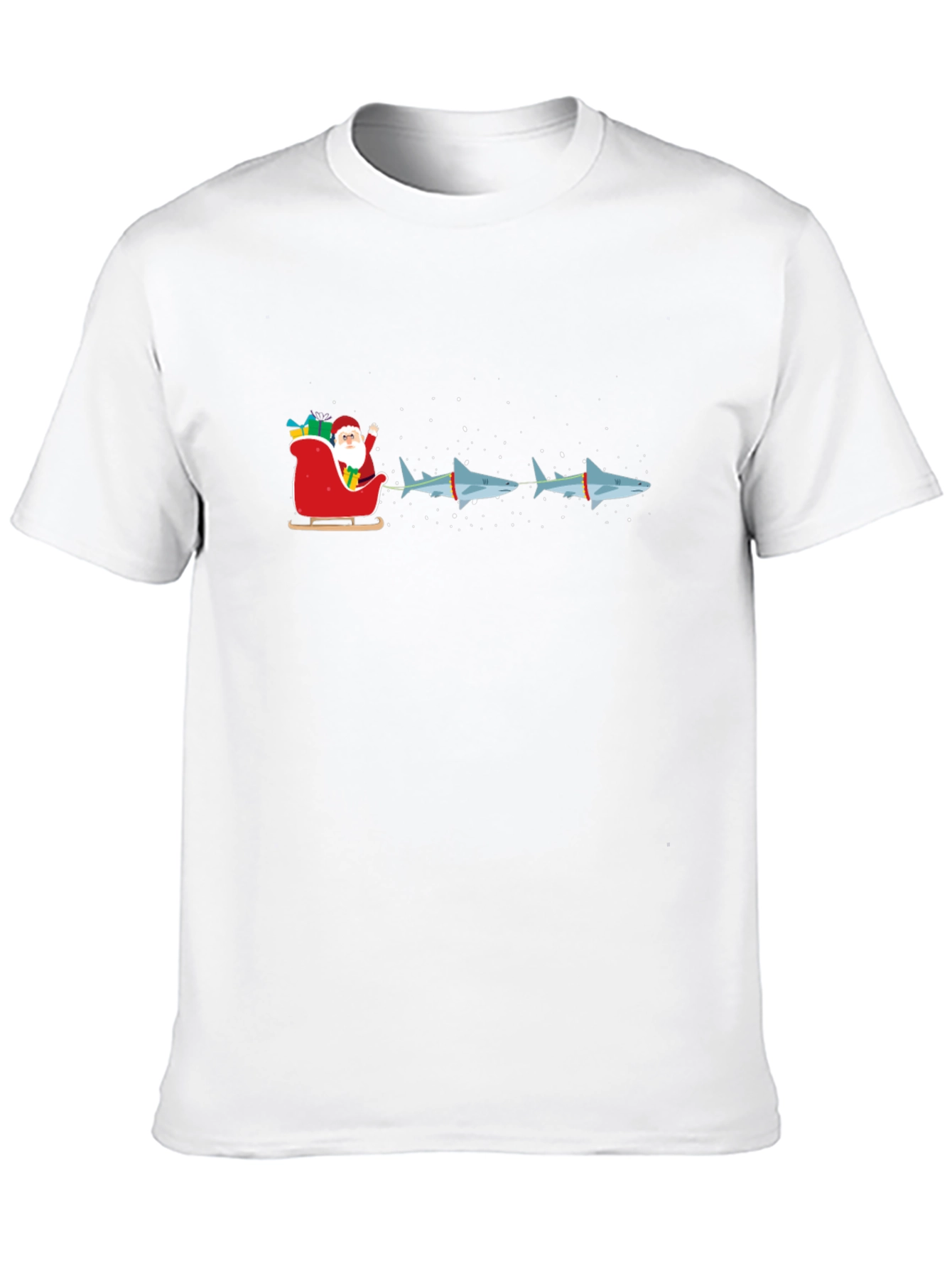 Santas Shark Sleigh T-Shirt