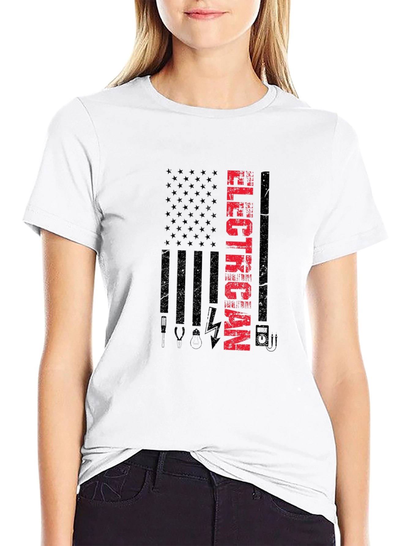 Electrician American Flag T-Shirt