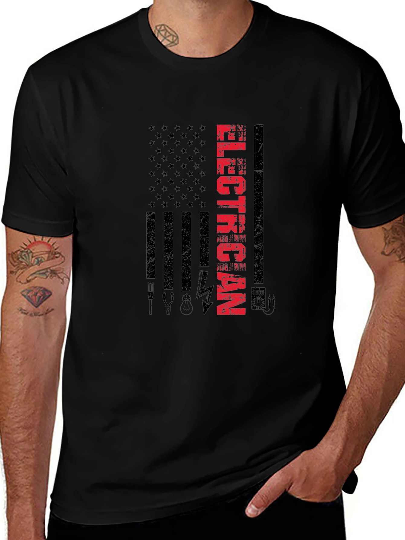 Electrician American Flag T-Shirt