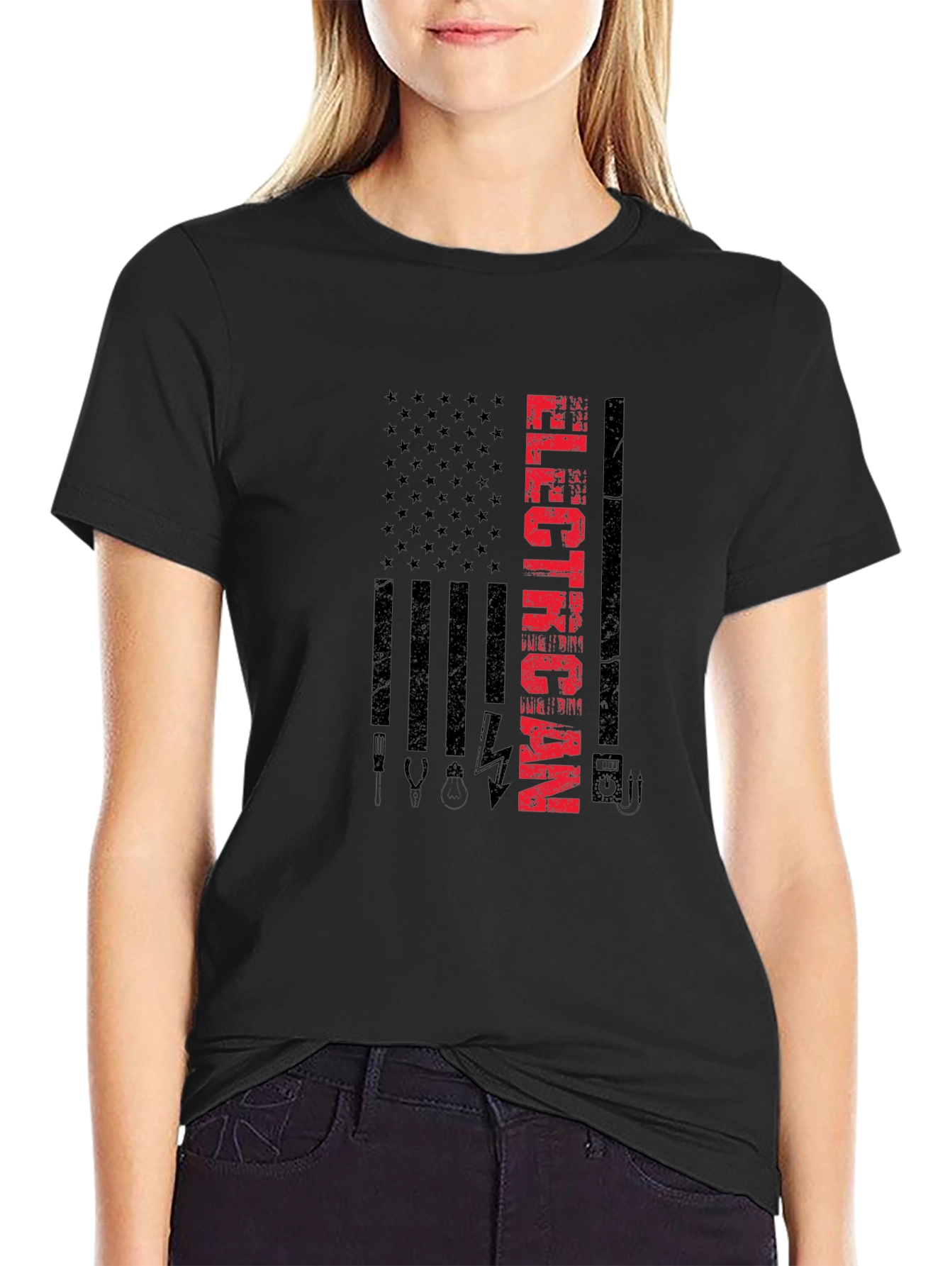Electrician American Flag T-Shirt