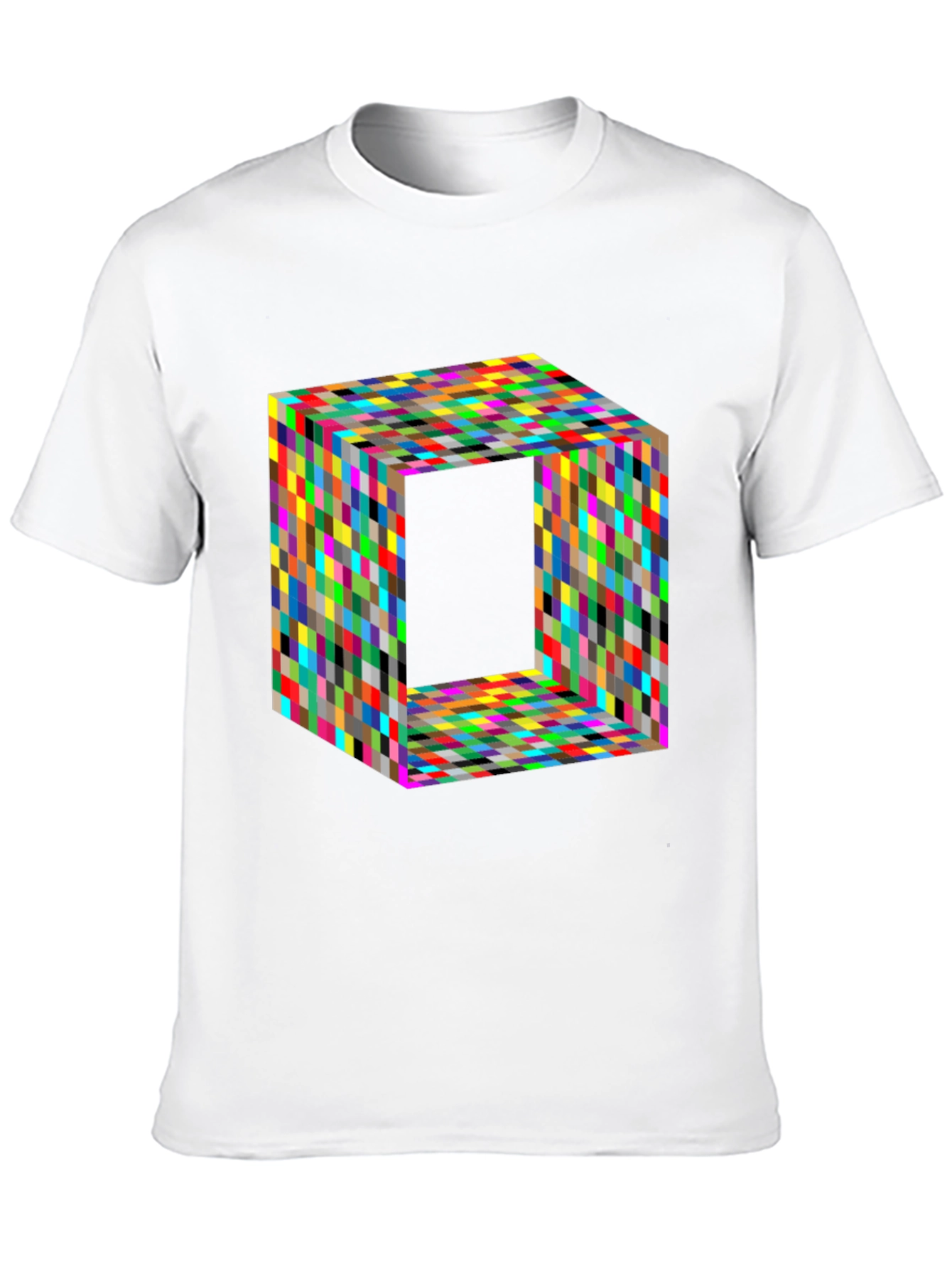 Optical Illusion Cube Graphic Tee