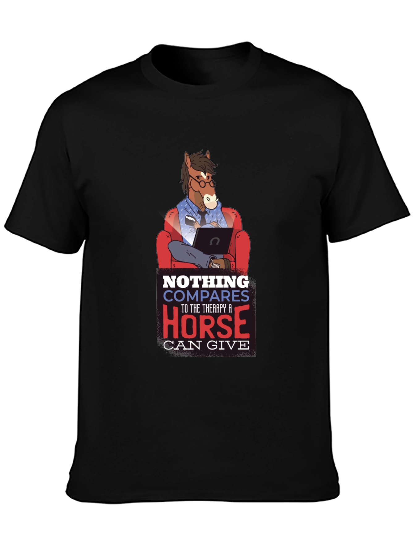 Therapy Horse Graphic T-Shirt - Unisex Black Tee