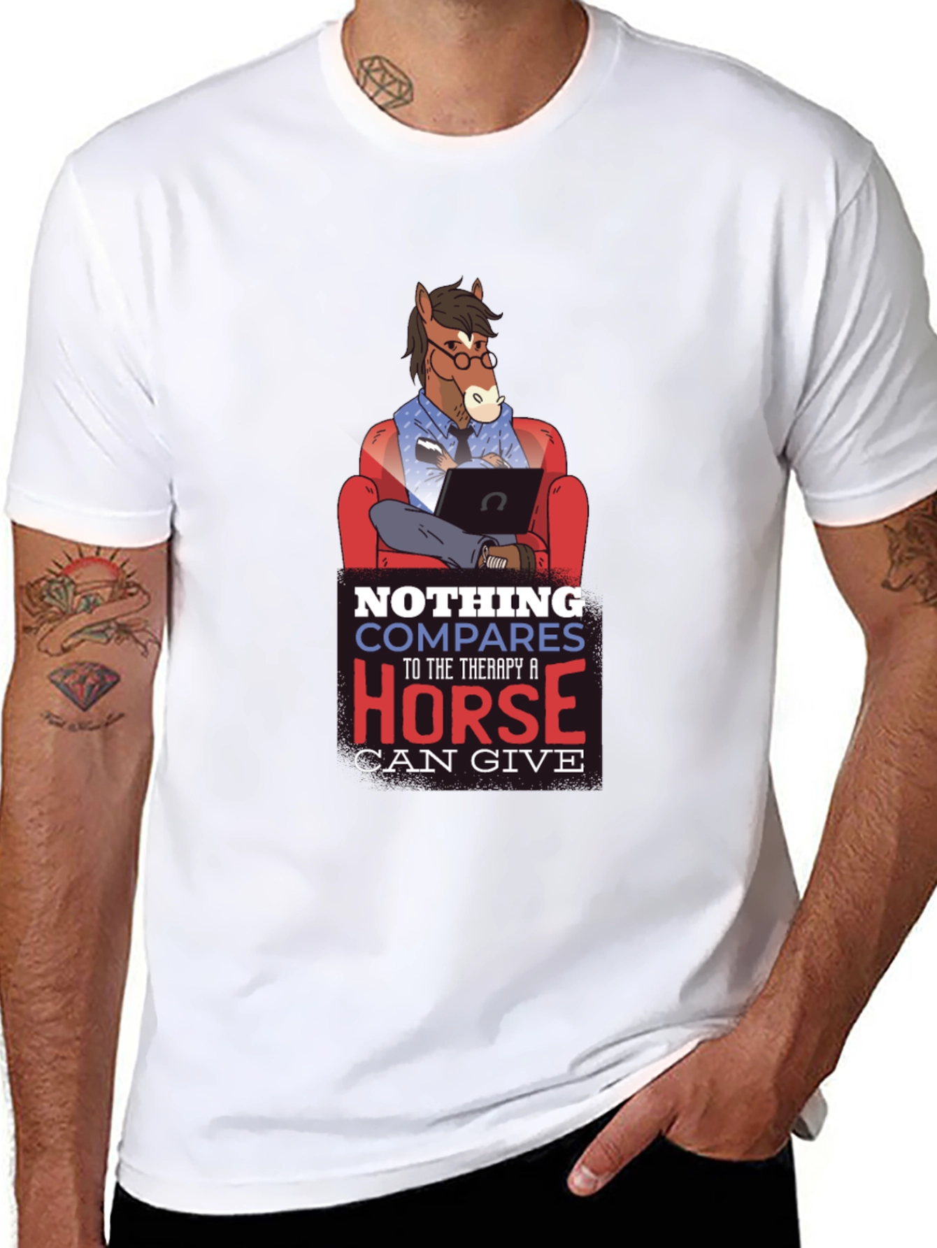 Therapy Horse Graphic T-Shirt - Unisex Black Tee