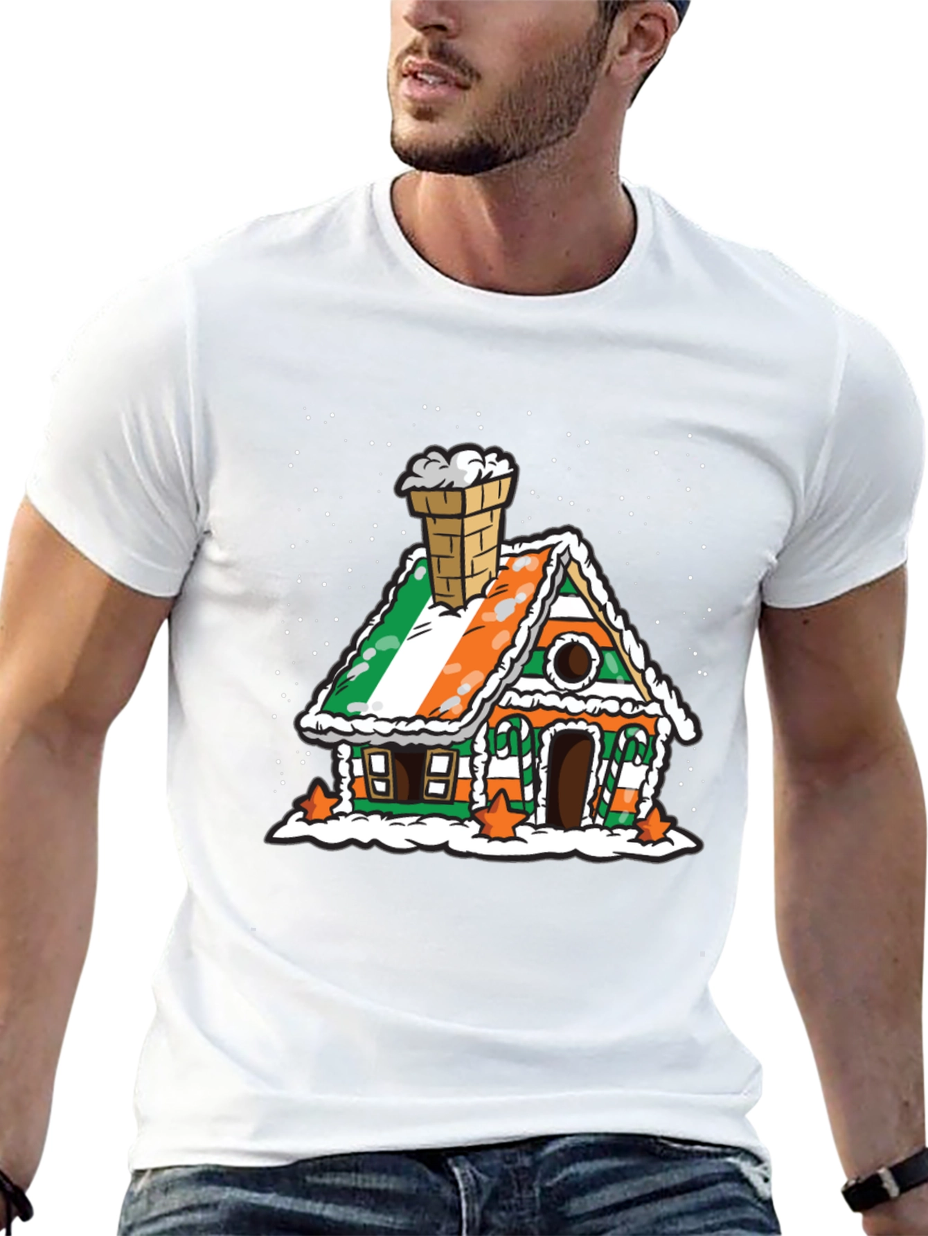 Irish Flag Gingerbread House Black T-Shirt