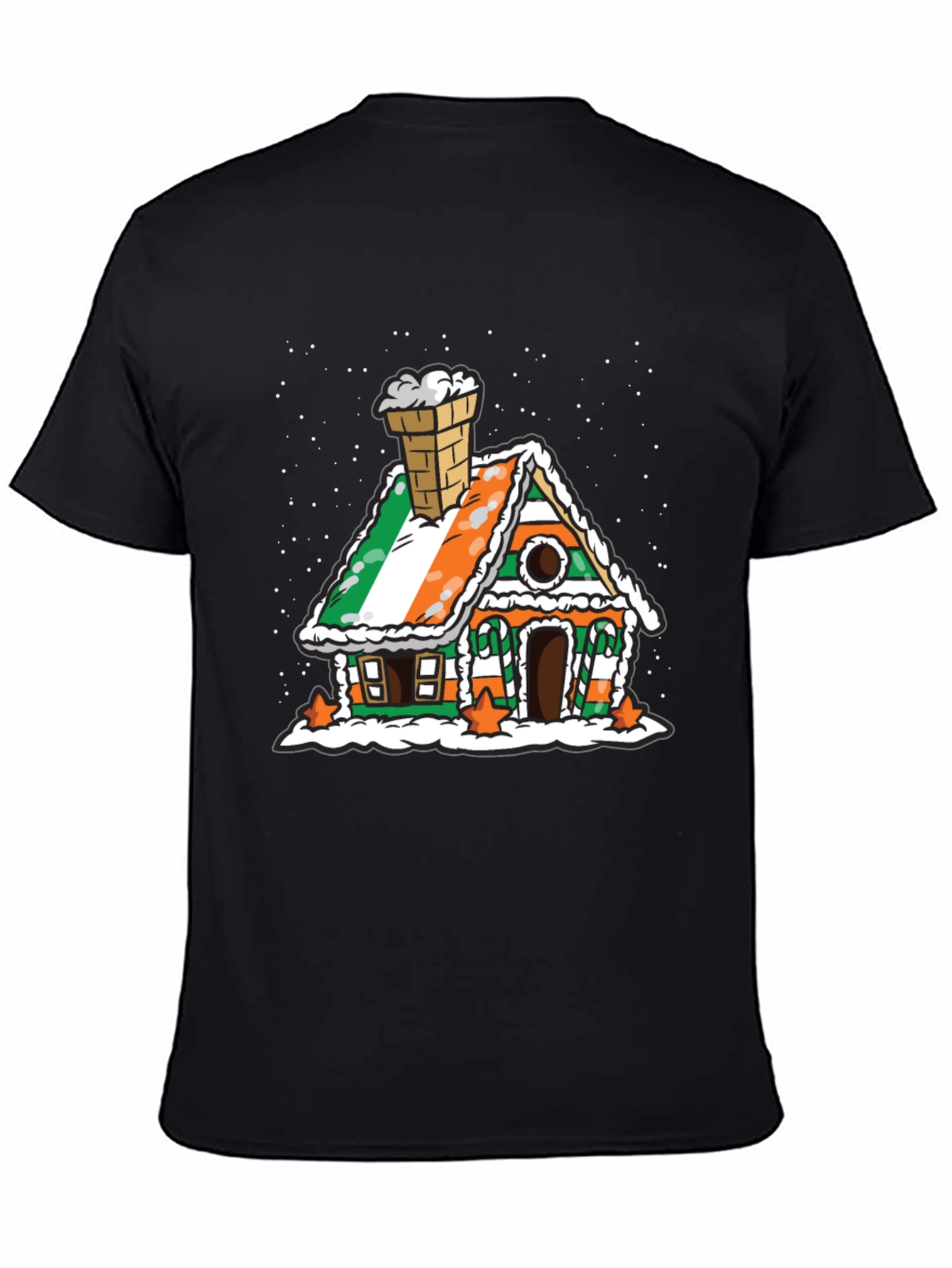 Irish Flag Gingerbread House Black T-Shirt