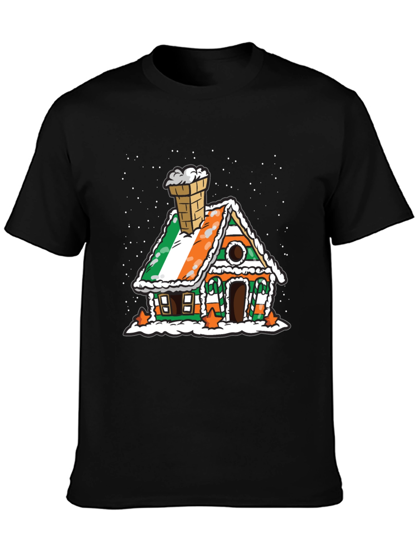 Irish Flag Gingerbread House Black T-Shirt