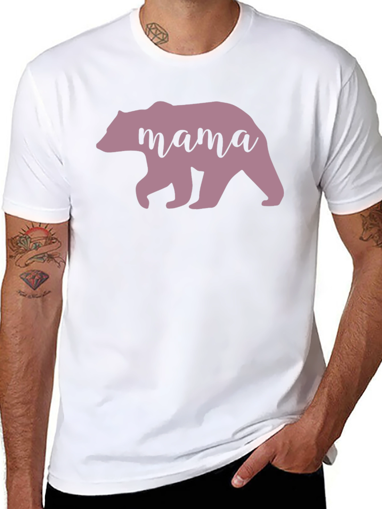 Mama Bear Graphic T-Shirt - Black Crew Neck Tee
