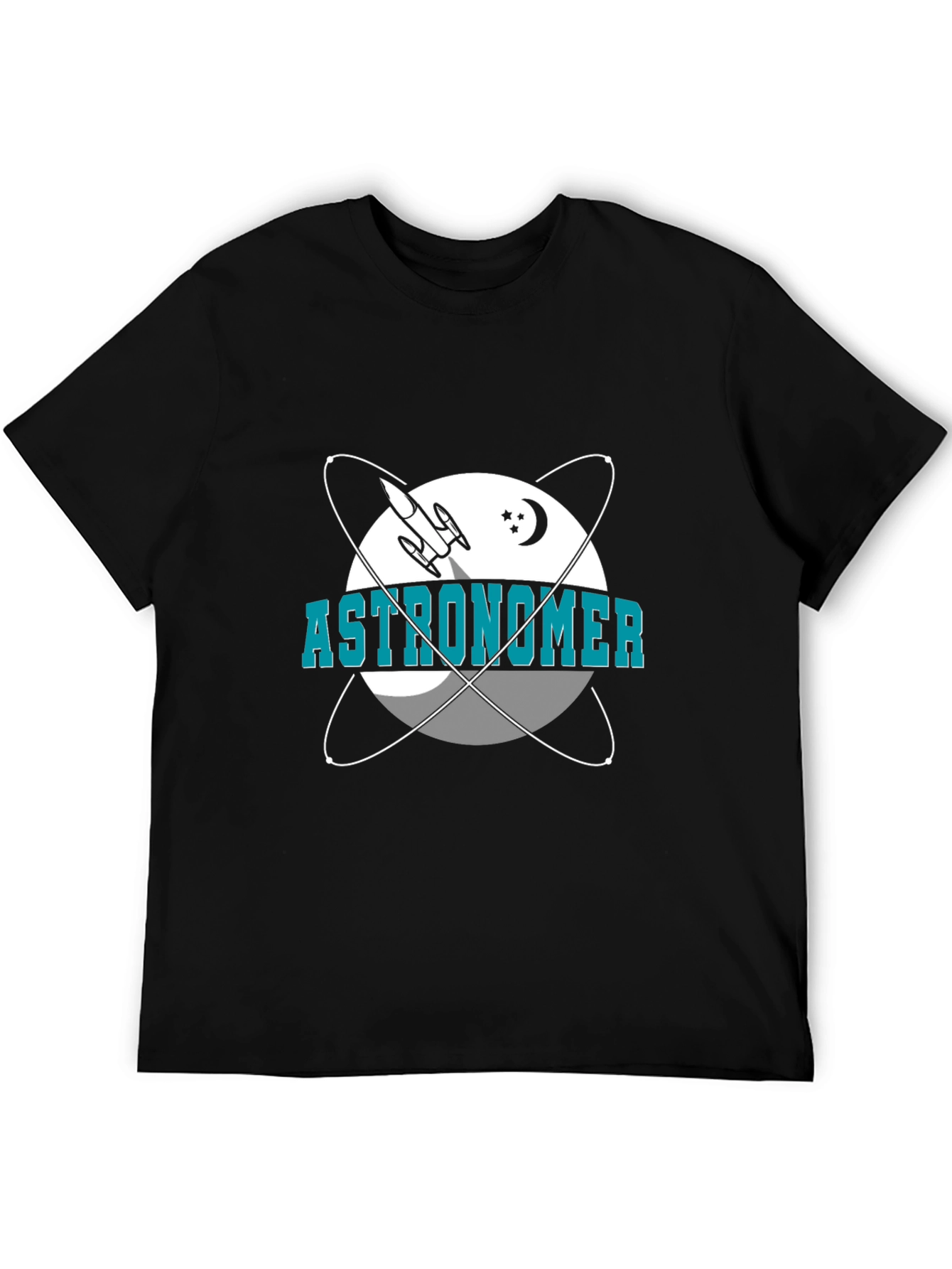 Astronomer T-Shirt - Space Rocket & Planets Design