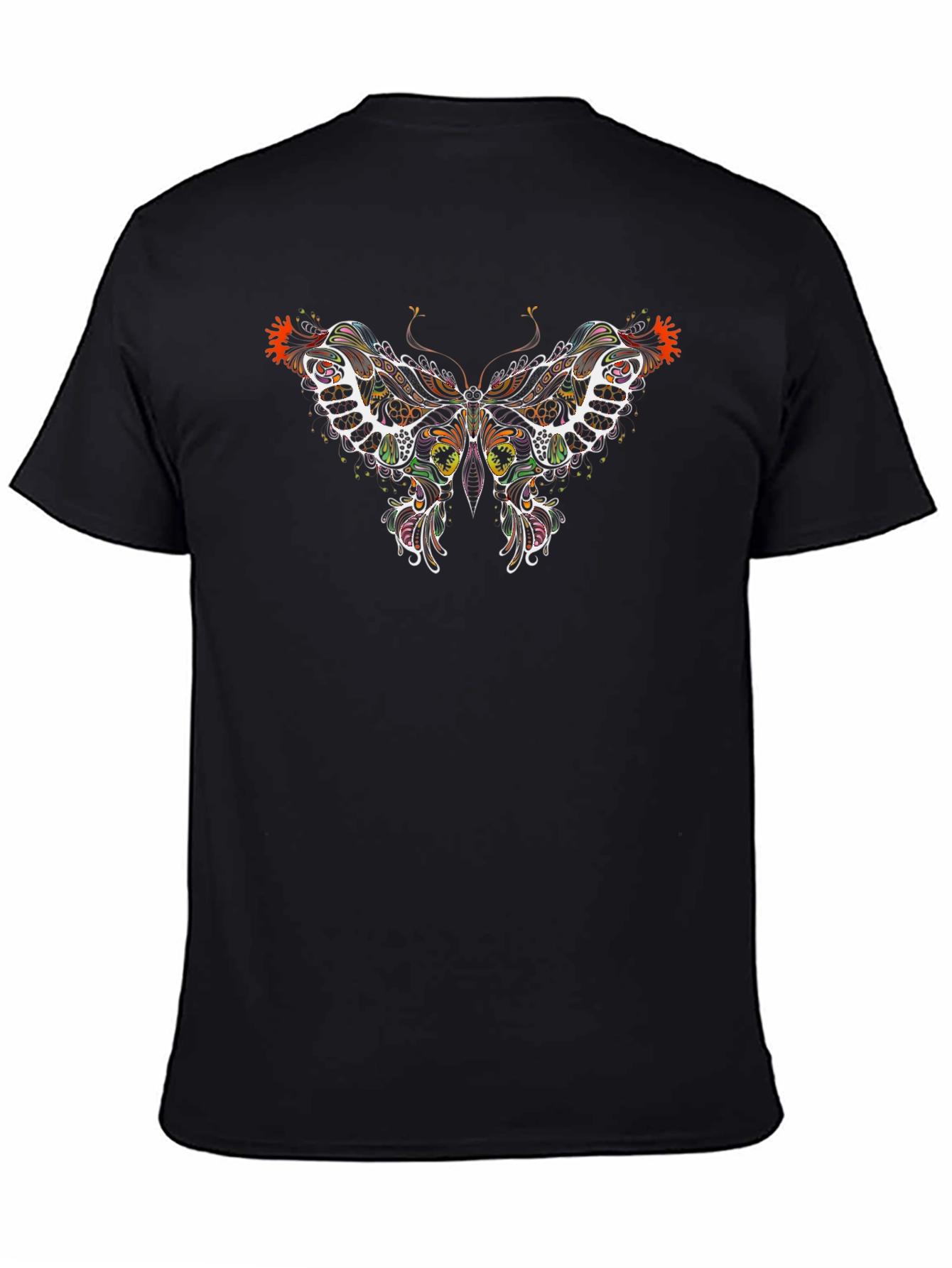 Butterfly Graphic Print Black T-Shirt
