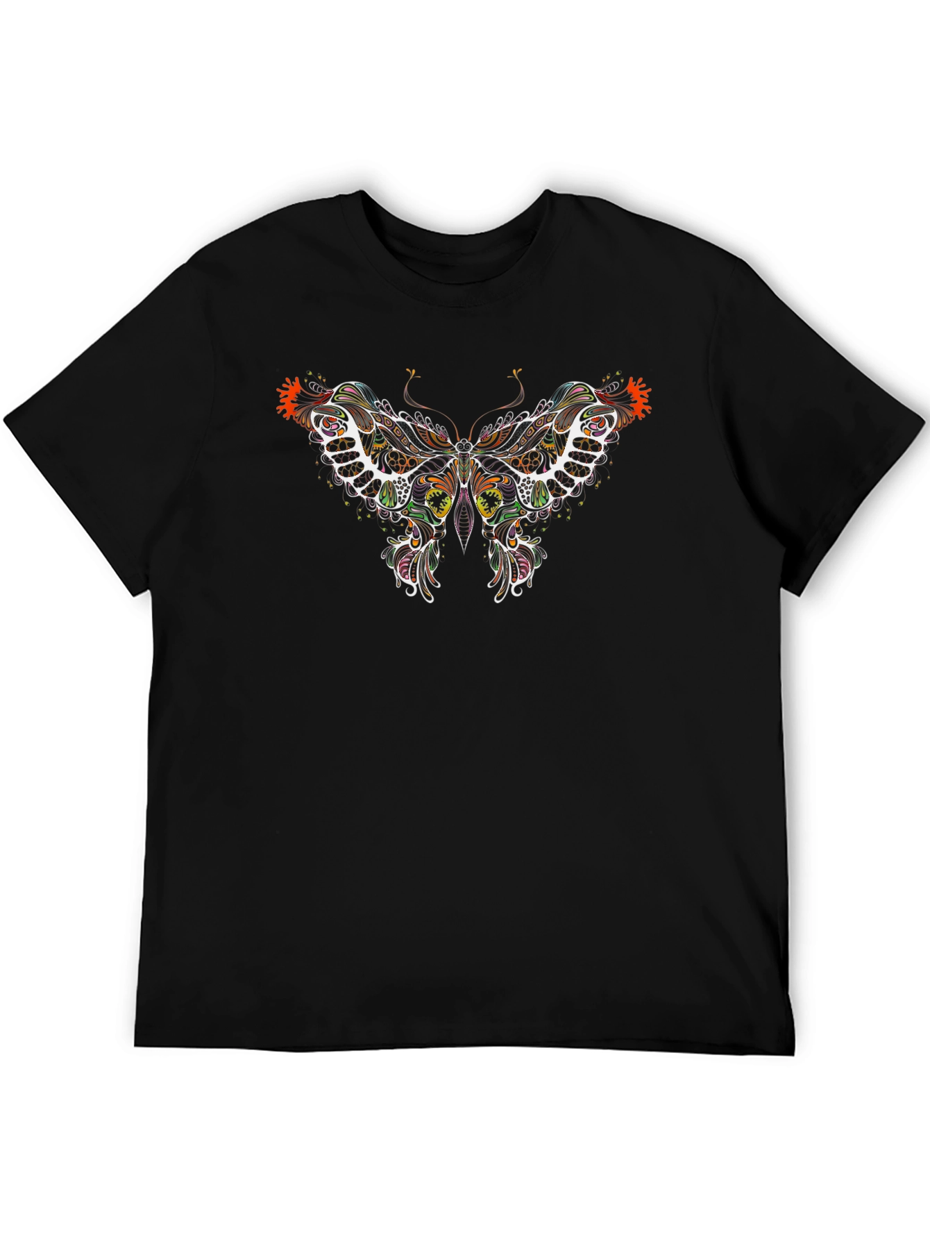 Butterfly Graphic Print Black T-Shirt