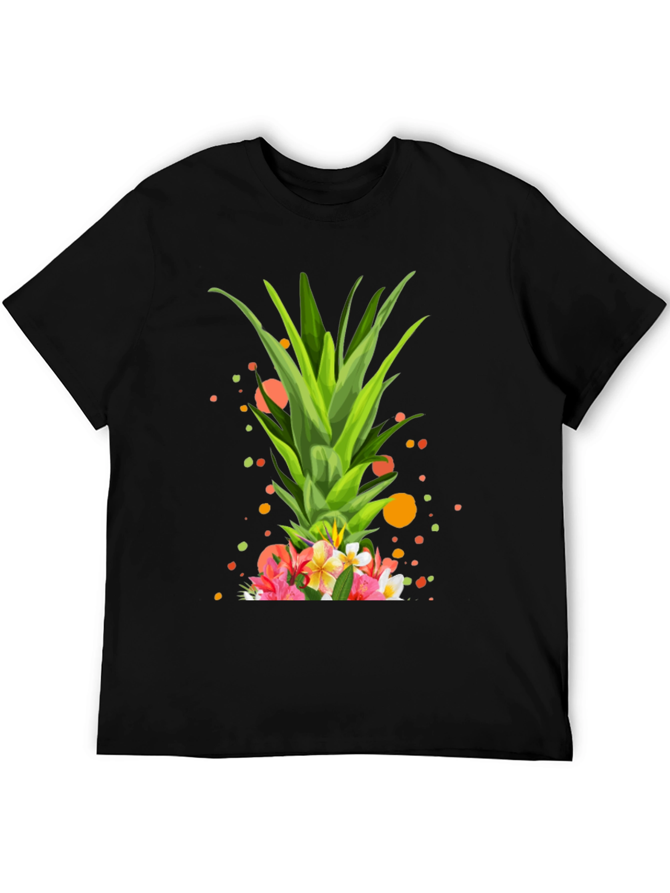Tropical Pineapple Floral Print T-Shirt