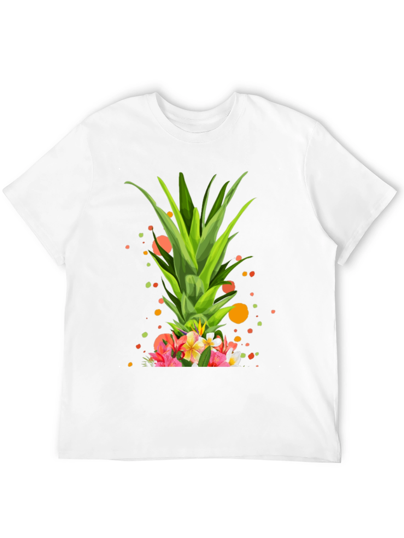 Tropical Pineapple Floral Print T-Shirt