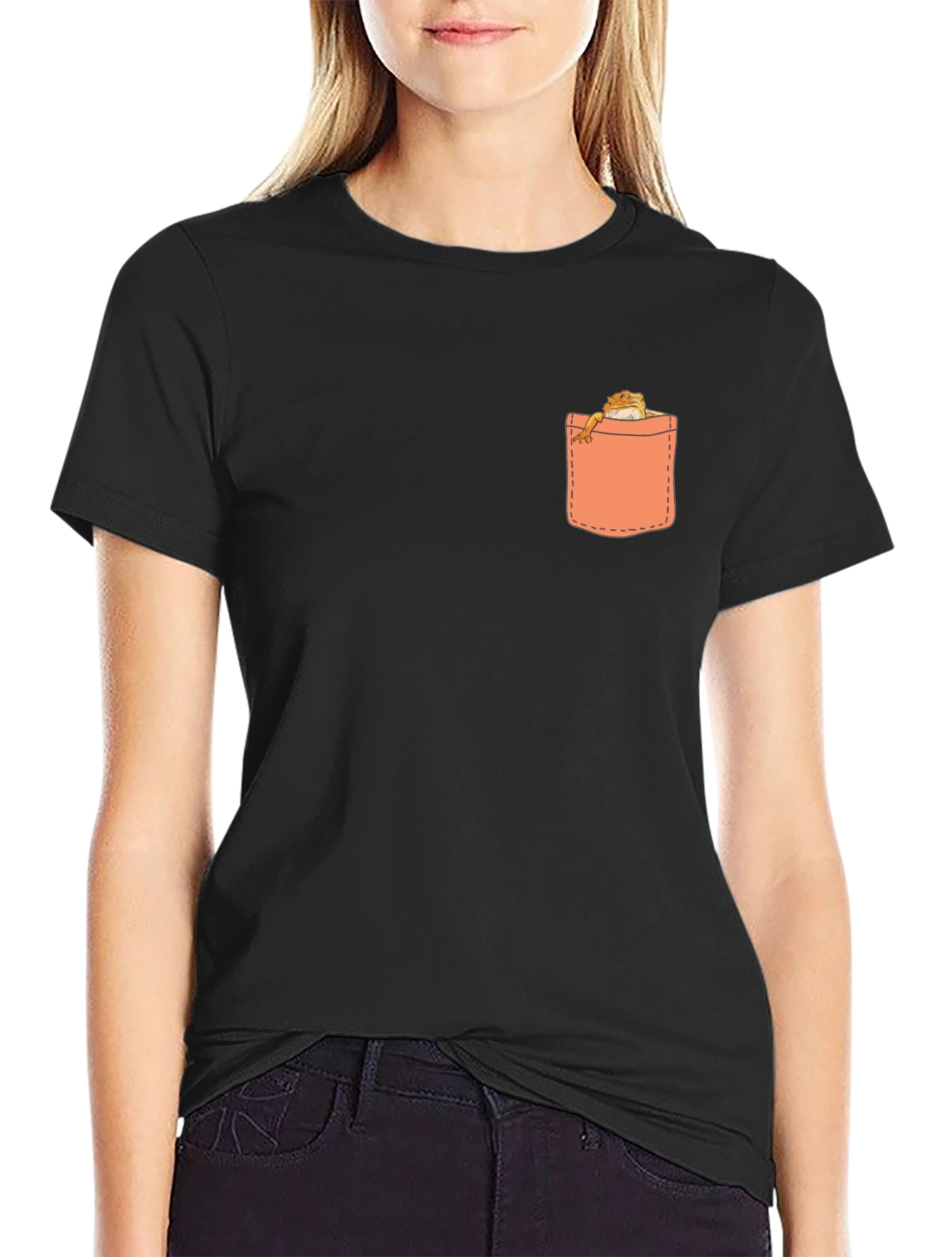 Pocket Pet Graphic Tee - Black