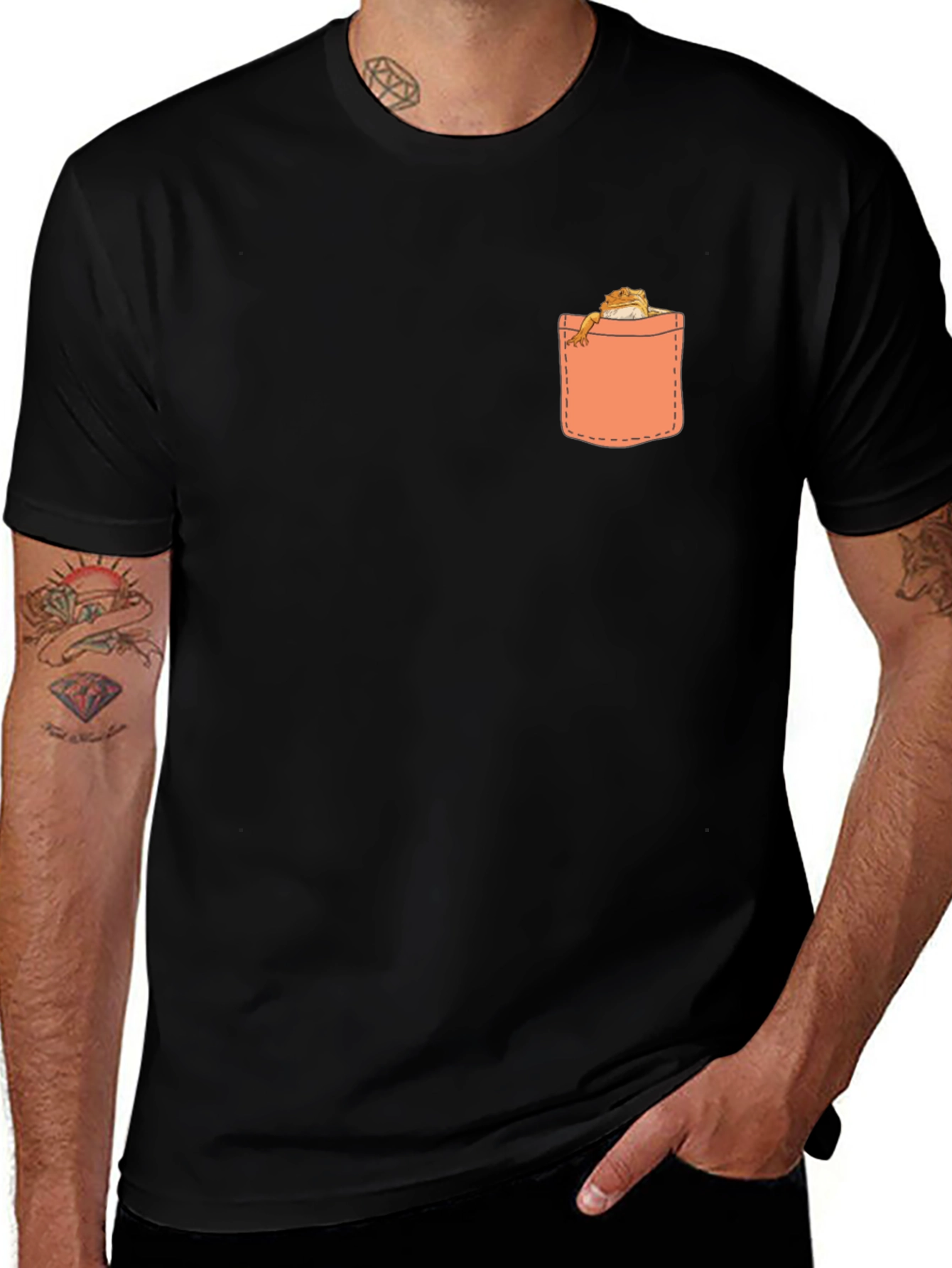 Pocket Pet Graphic Tee - Black