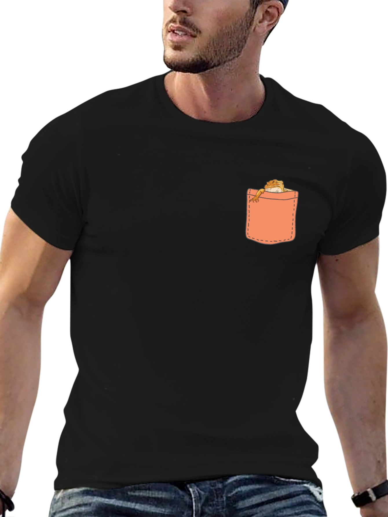 Pocket Pet Graphic Tee - Black