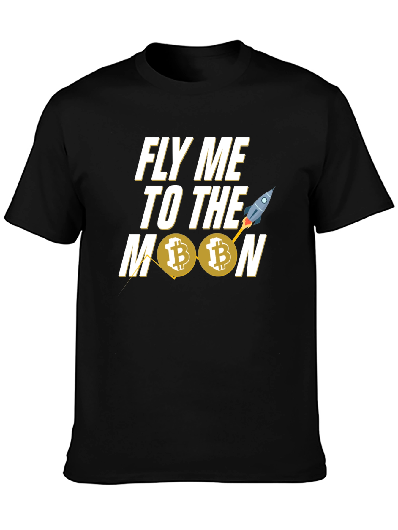 Fly Me To The Moon Bitcoin Black T-Shirt