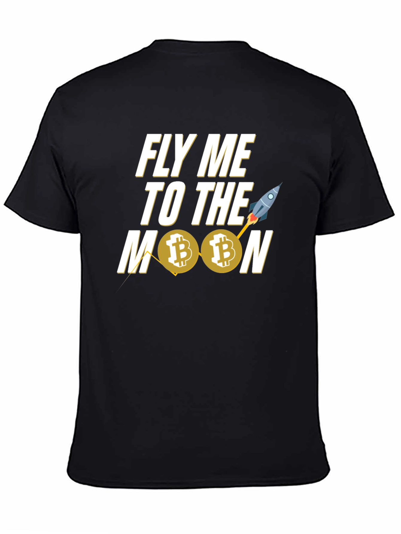 Fly Me To The Moon Bitcoin Black T-Shirt