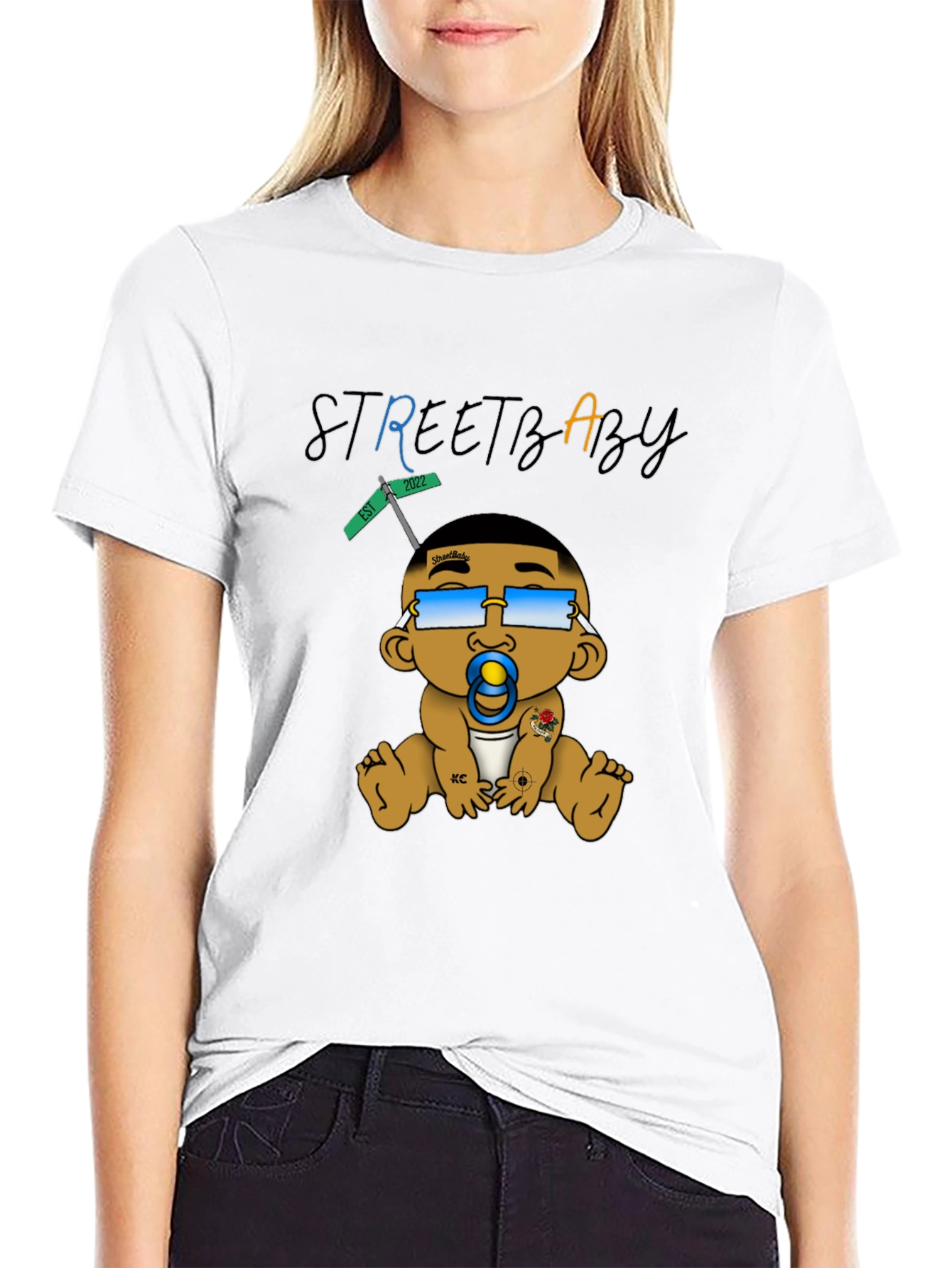 Street Baby Black Graphic T-Shirt