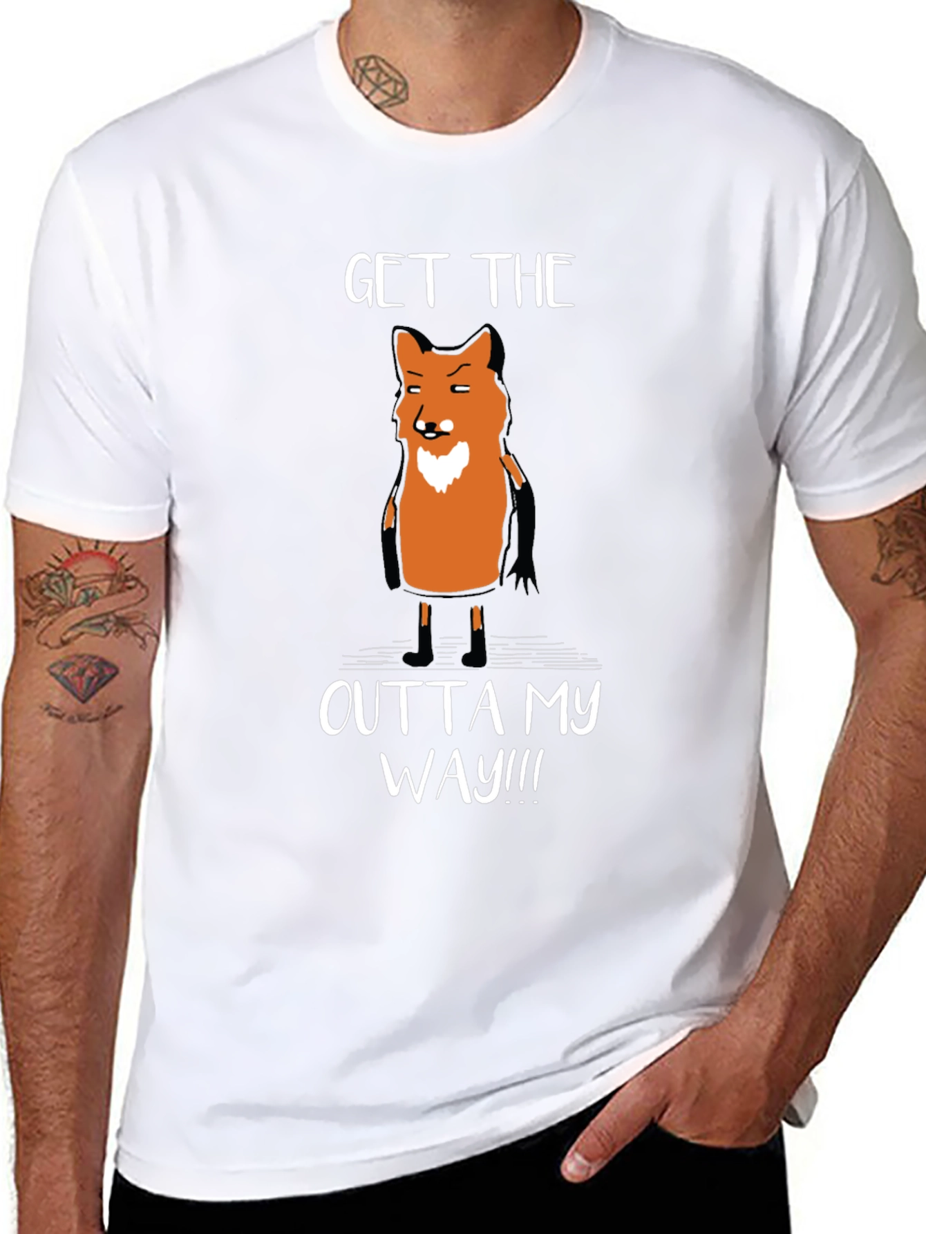 Funny Fox Graphic T-Shirt - Get Outta My Way!