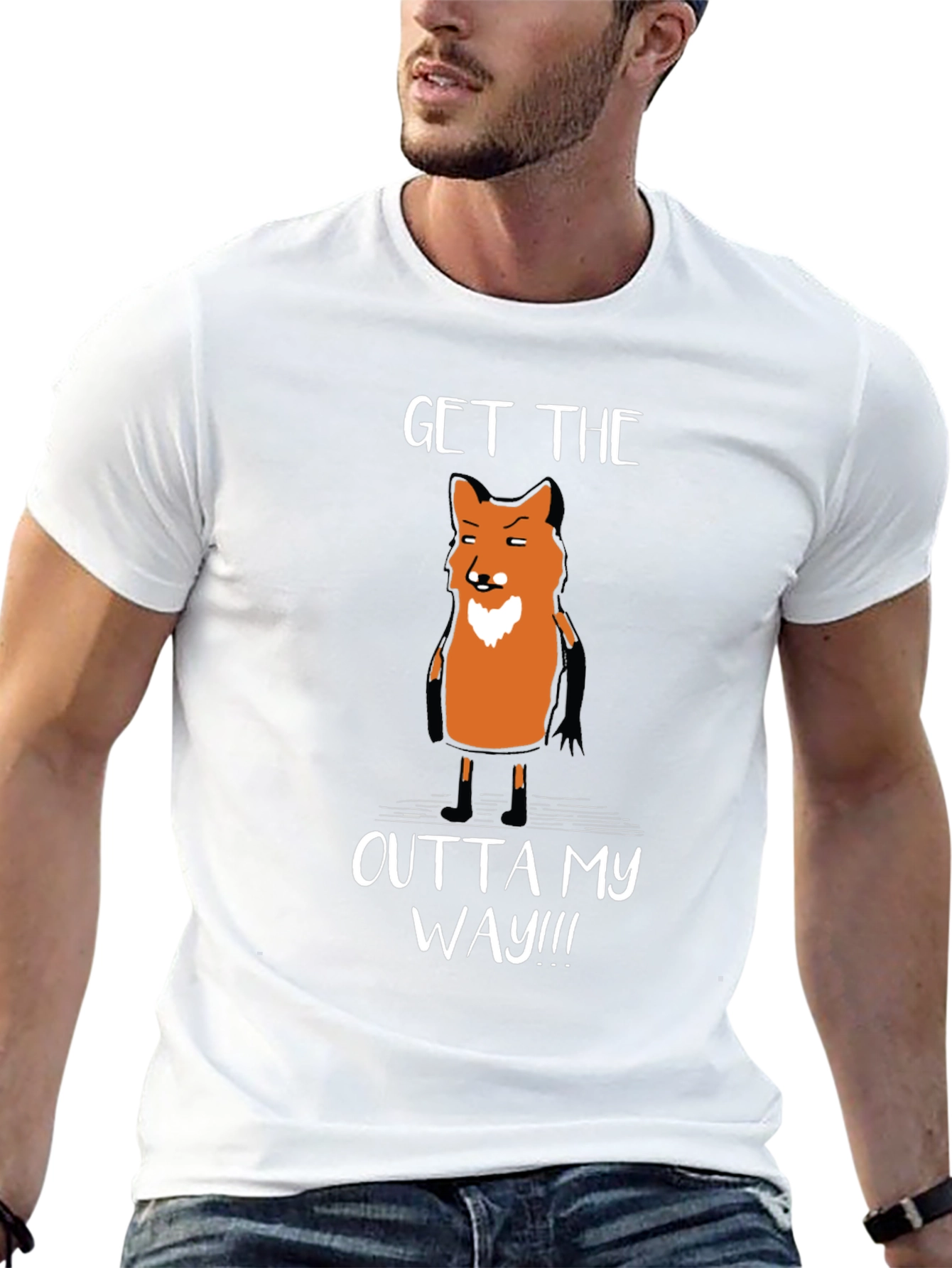 Funny Fox Graphic T-Shirt - Get Outta My Way!