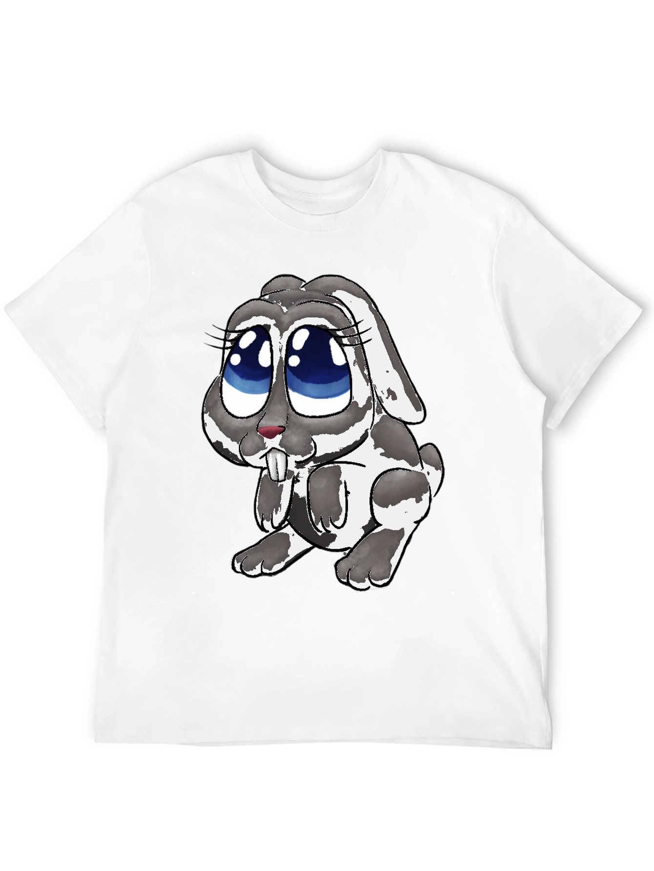 Cute Bunny Graphic Tee - Black Casual T-Shirt