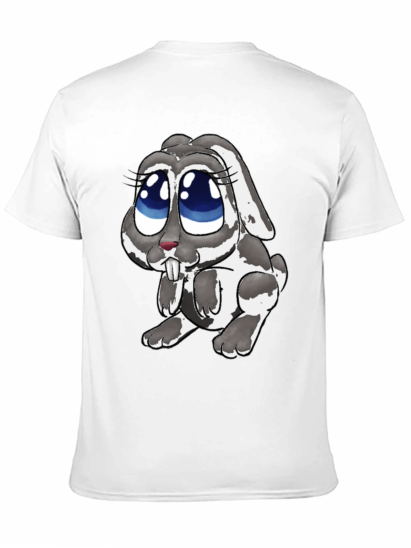 Cute Bunny Graphic Tee - Black Casual T-Shirt