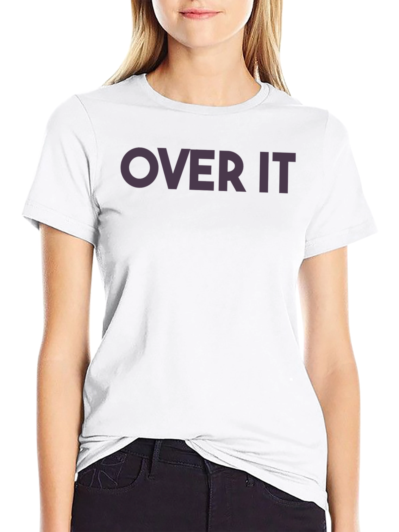Over It Black Graphic Tee - Casual Style