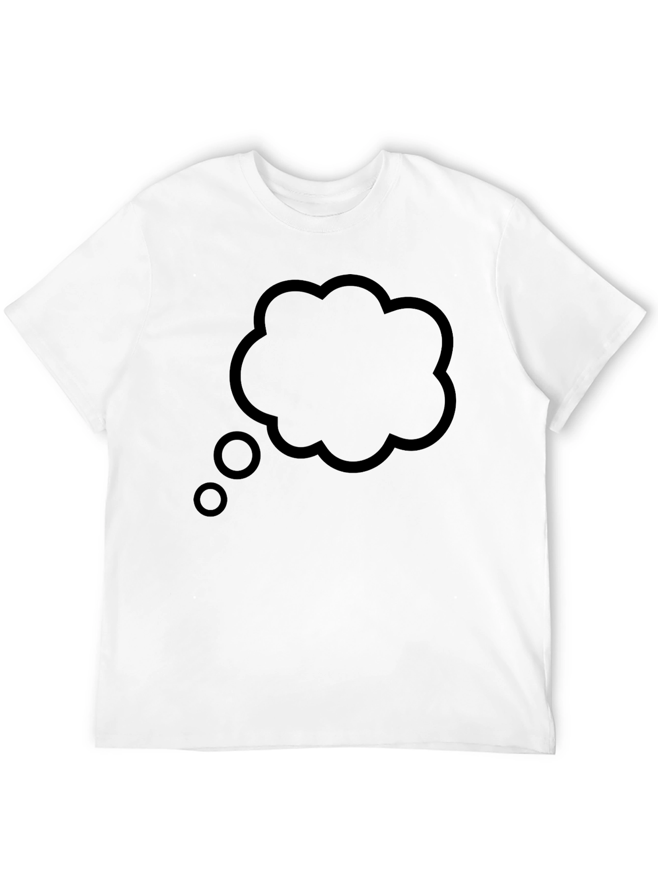 Mens Black T-Shirt with Thinking Cloud Design