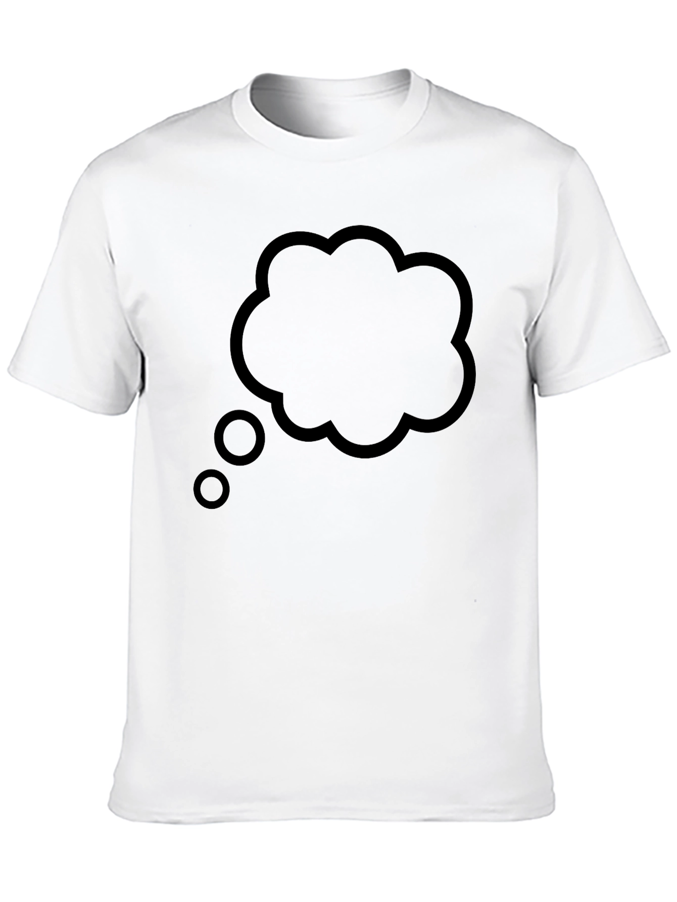 Mens Black T-Shirt with Thinking Cloud Design