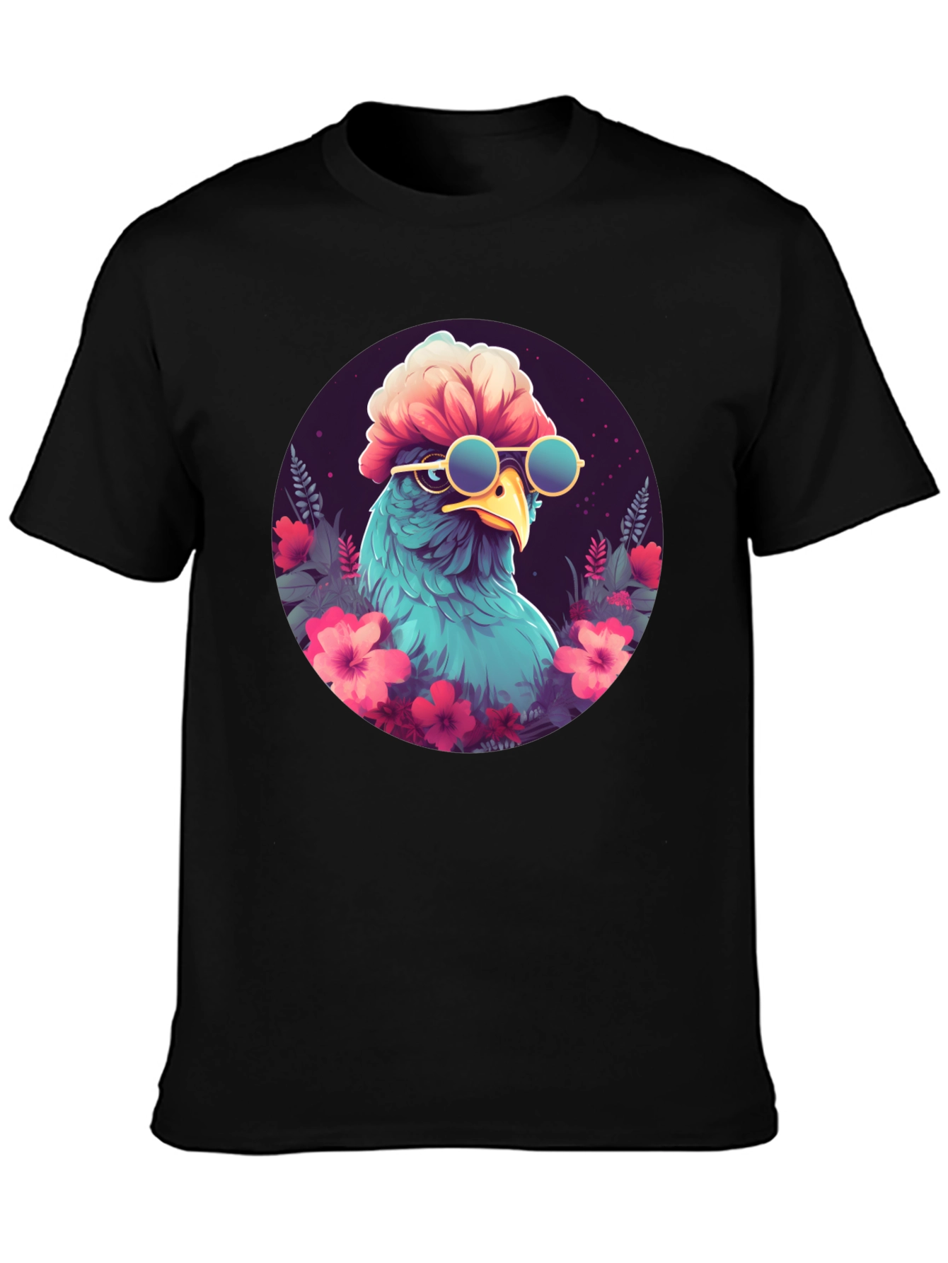 Cool Bird T-Shirt - Funky Floral Graphic Tee