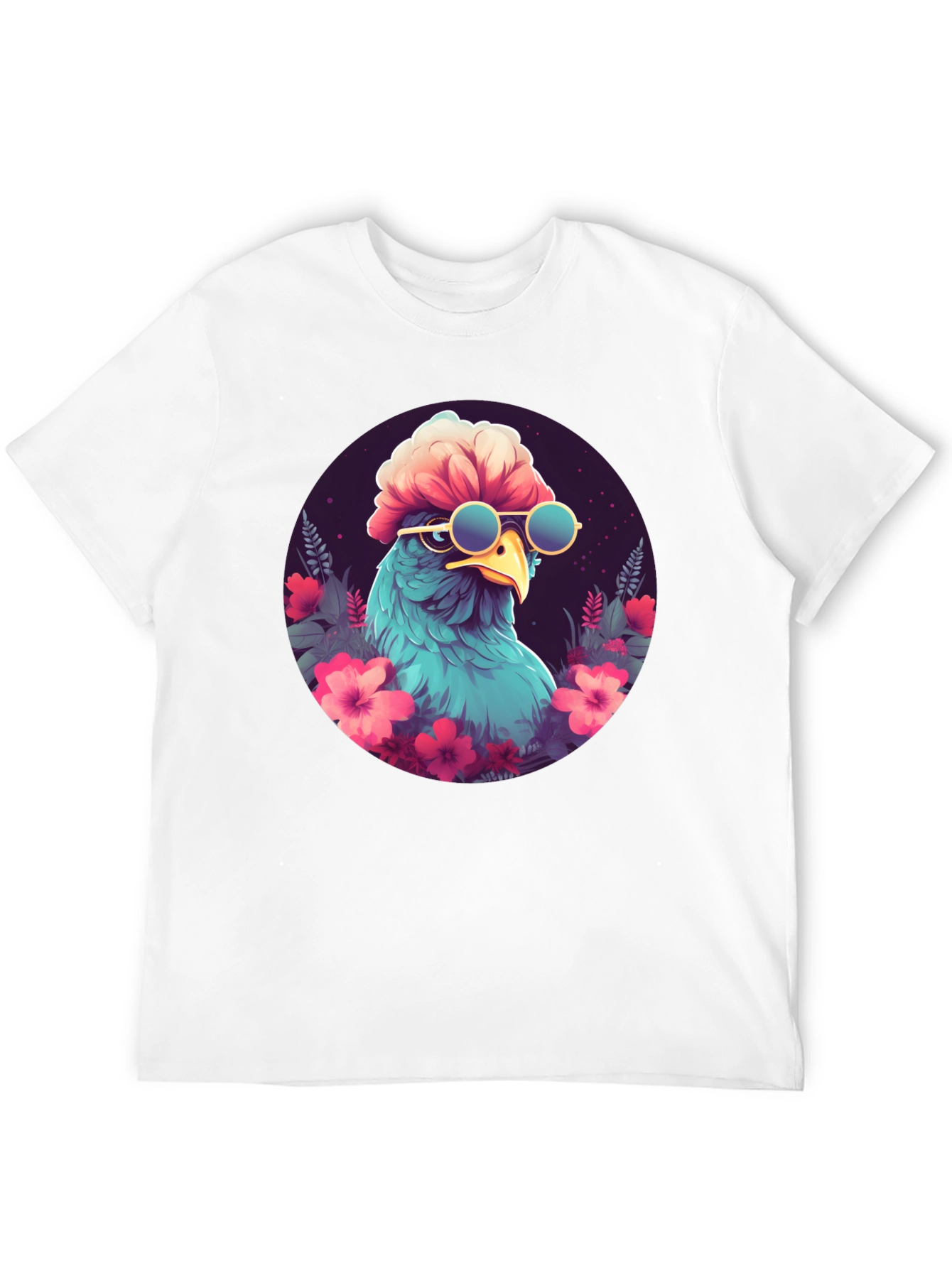 Cool Bird T-Shirt - Funky Floral Graphic Tee