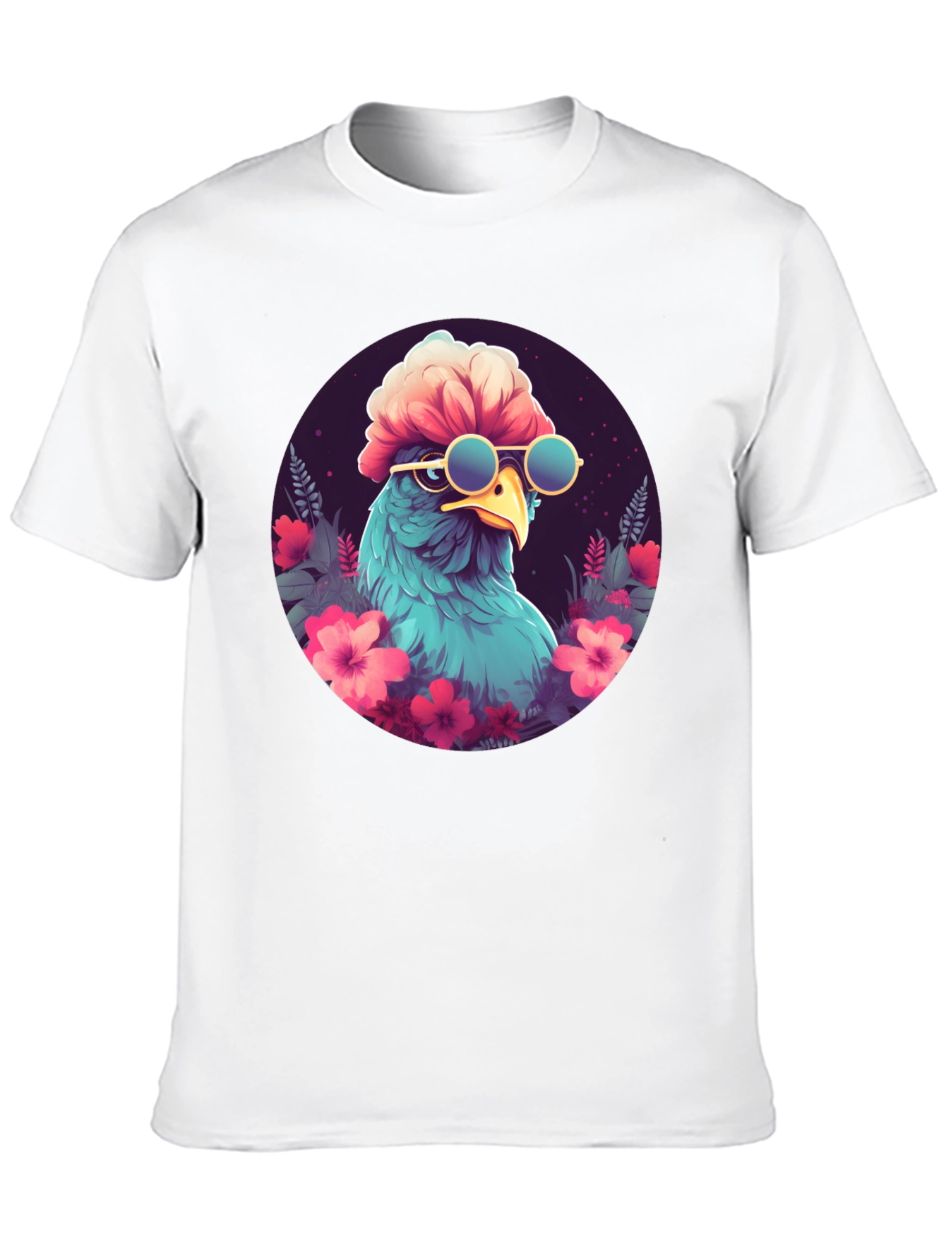 Cool Bird T-Shirt - Funky Floral Graphic Tee