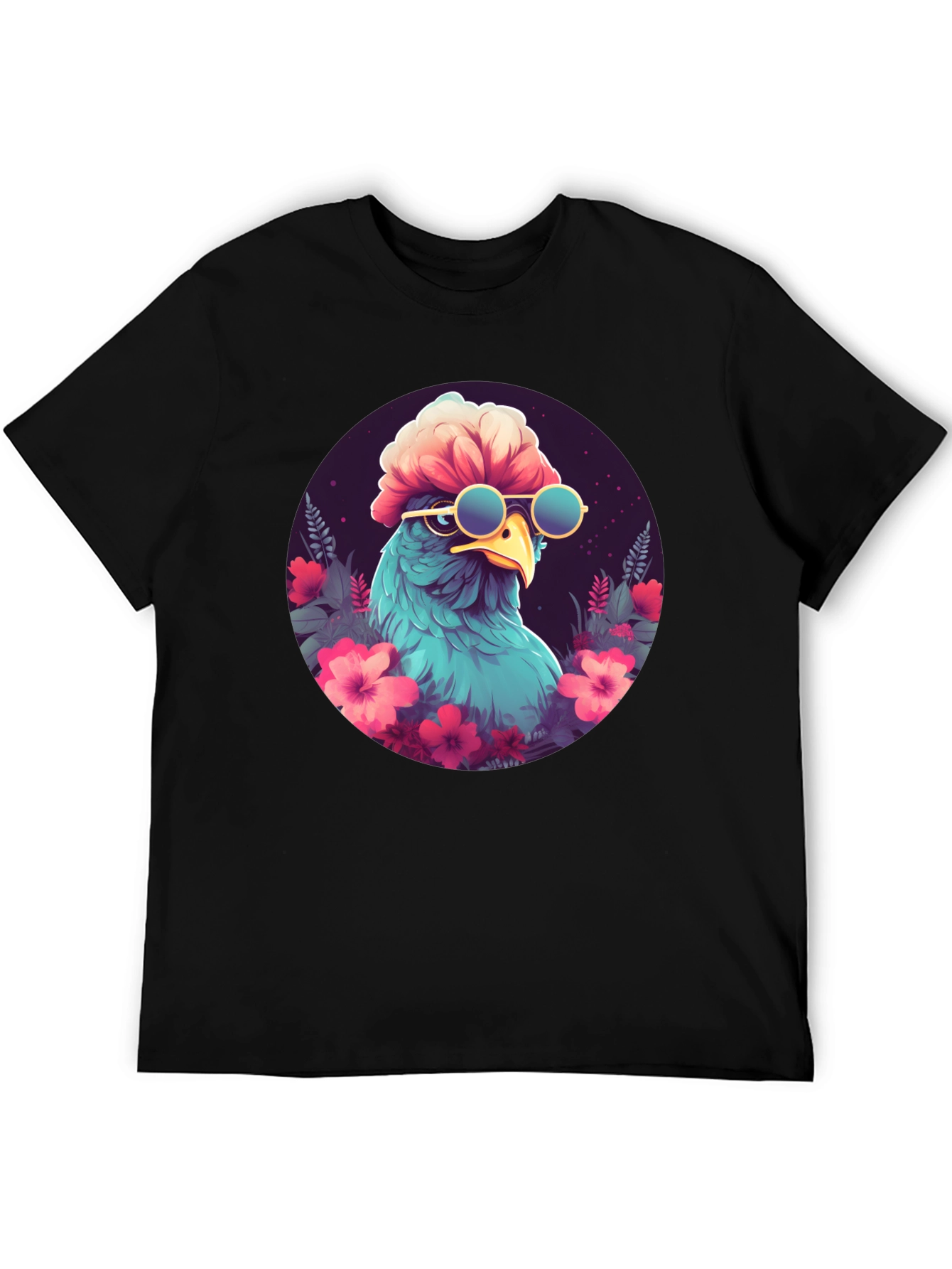 Cool Bird T-Shirt - Funky Floral Graphic Tee