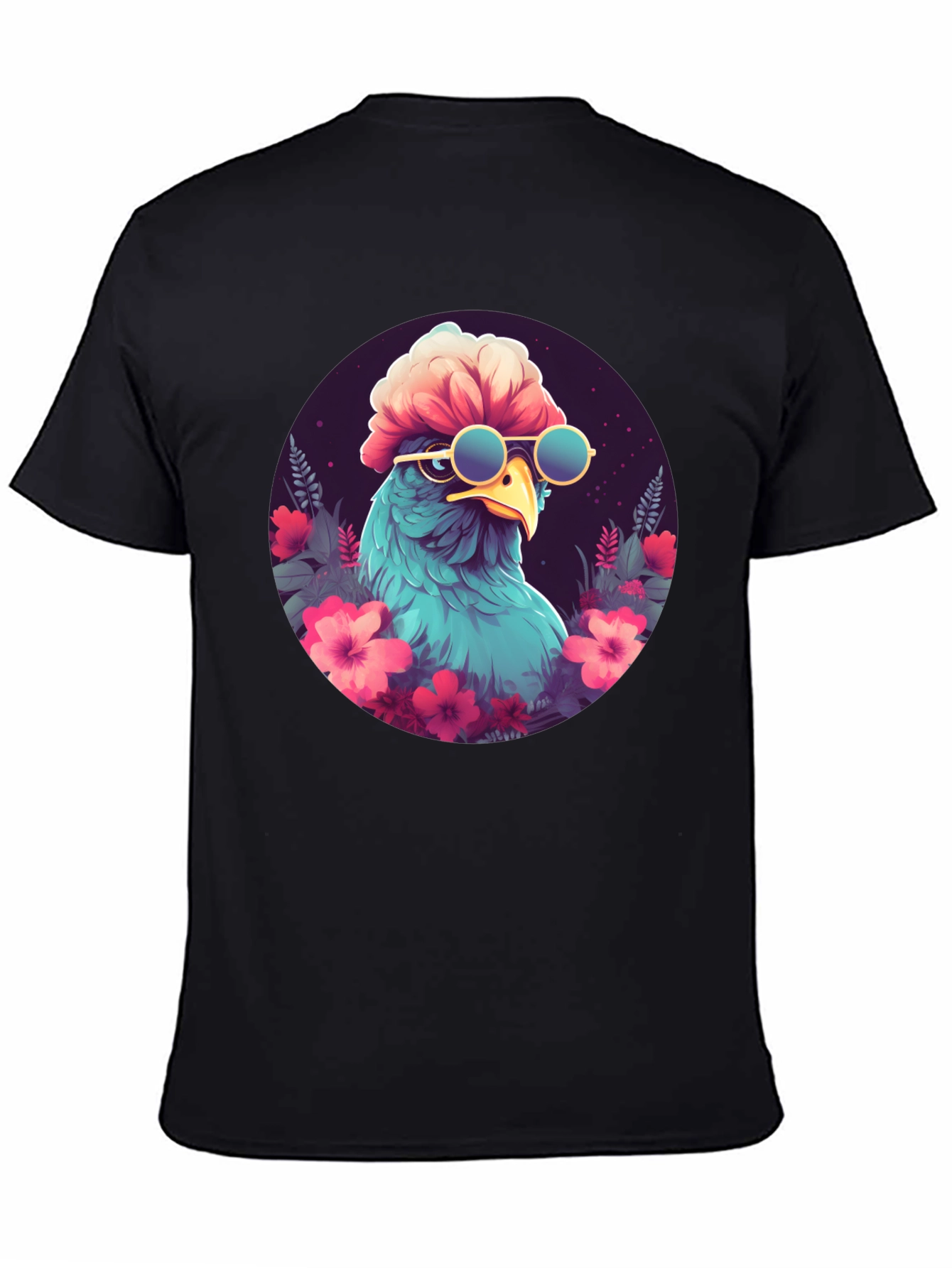Cool Bird T-Shirt - Funky Floral Graphic Tee