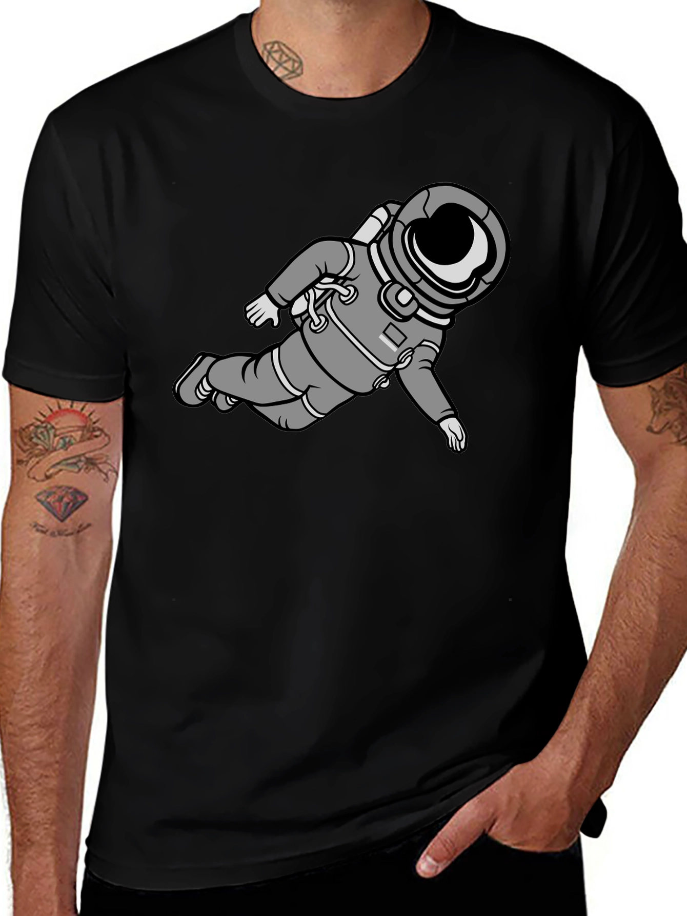 Astronaut Graphic Black T-Shirt