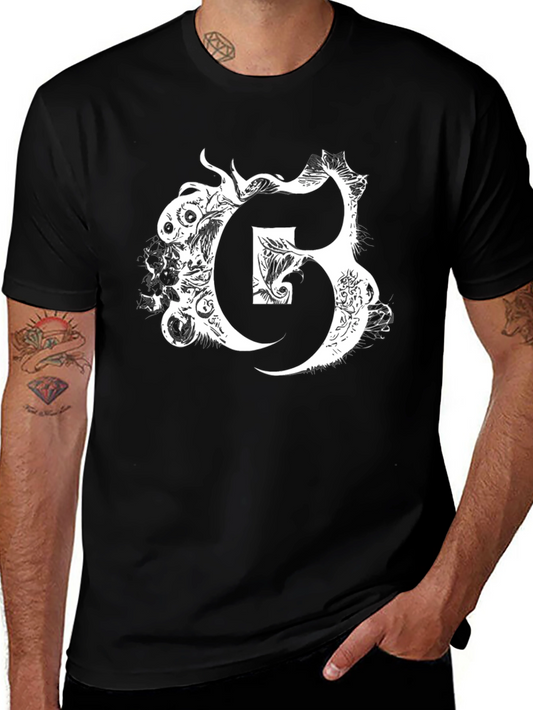 Letter G Graphic Print Black T-Shirt