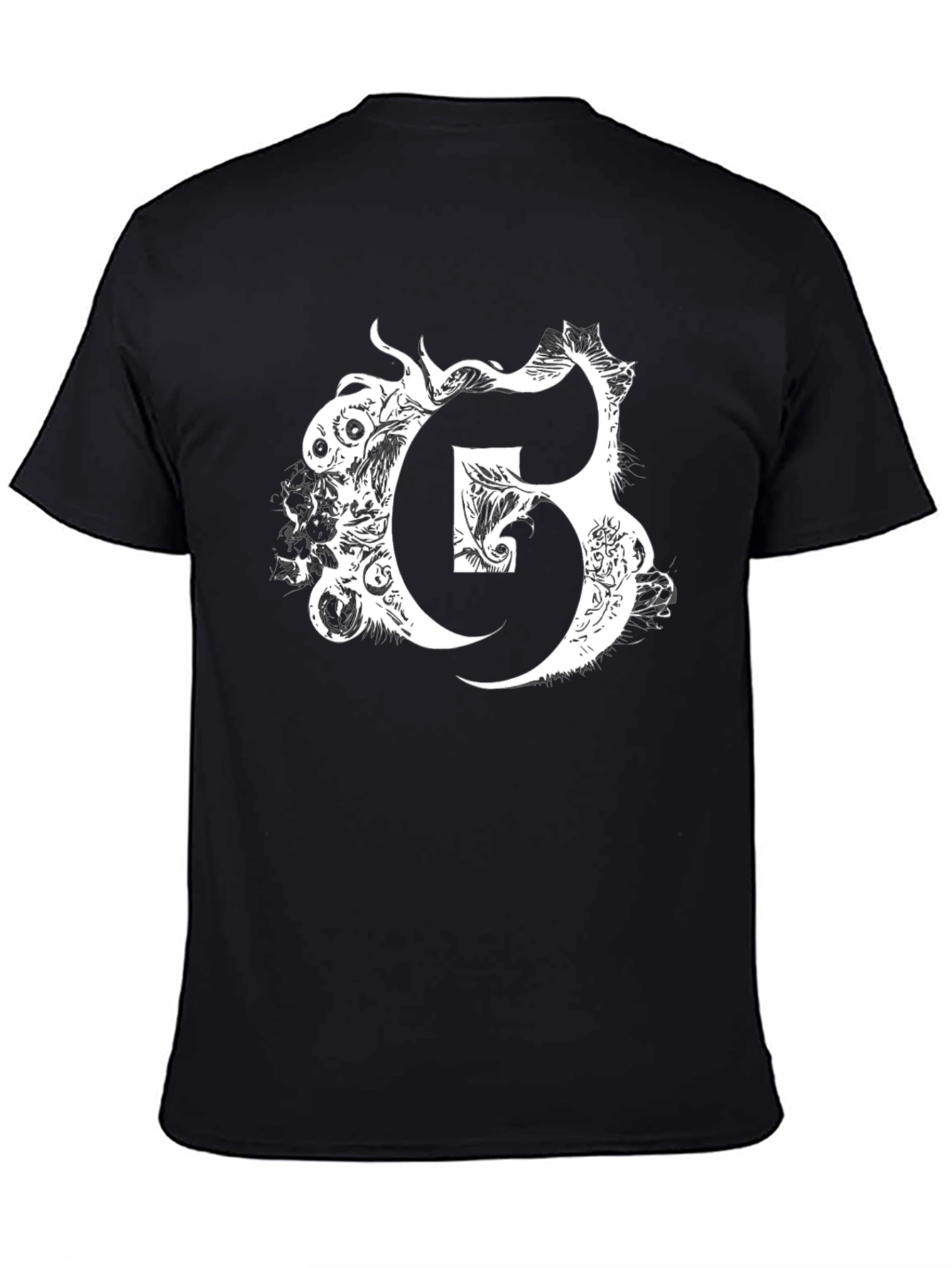 Letter G Graphic Print Black T-Shirt