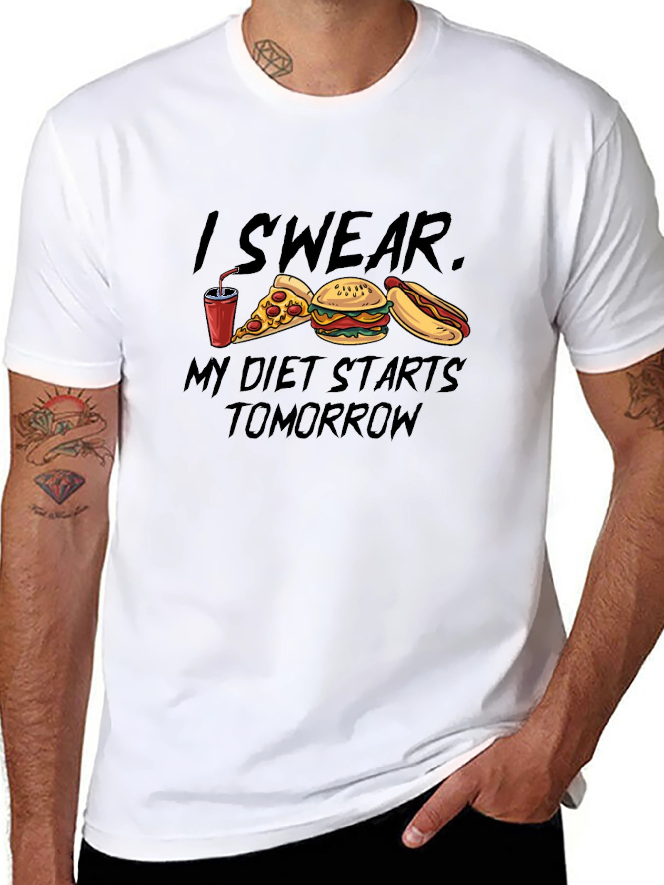 I Swear My Diet Starts Tomorrow Graphic T-Shirt