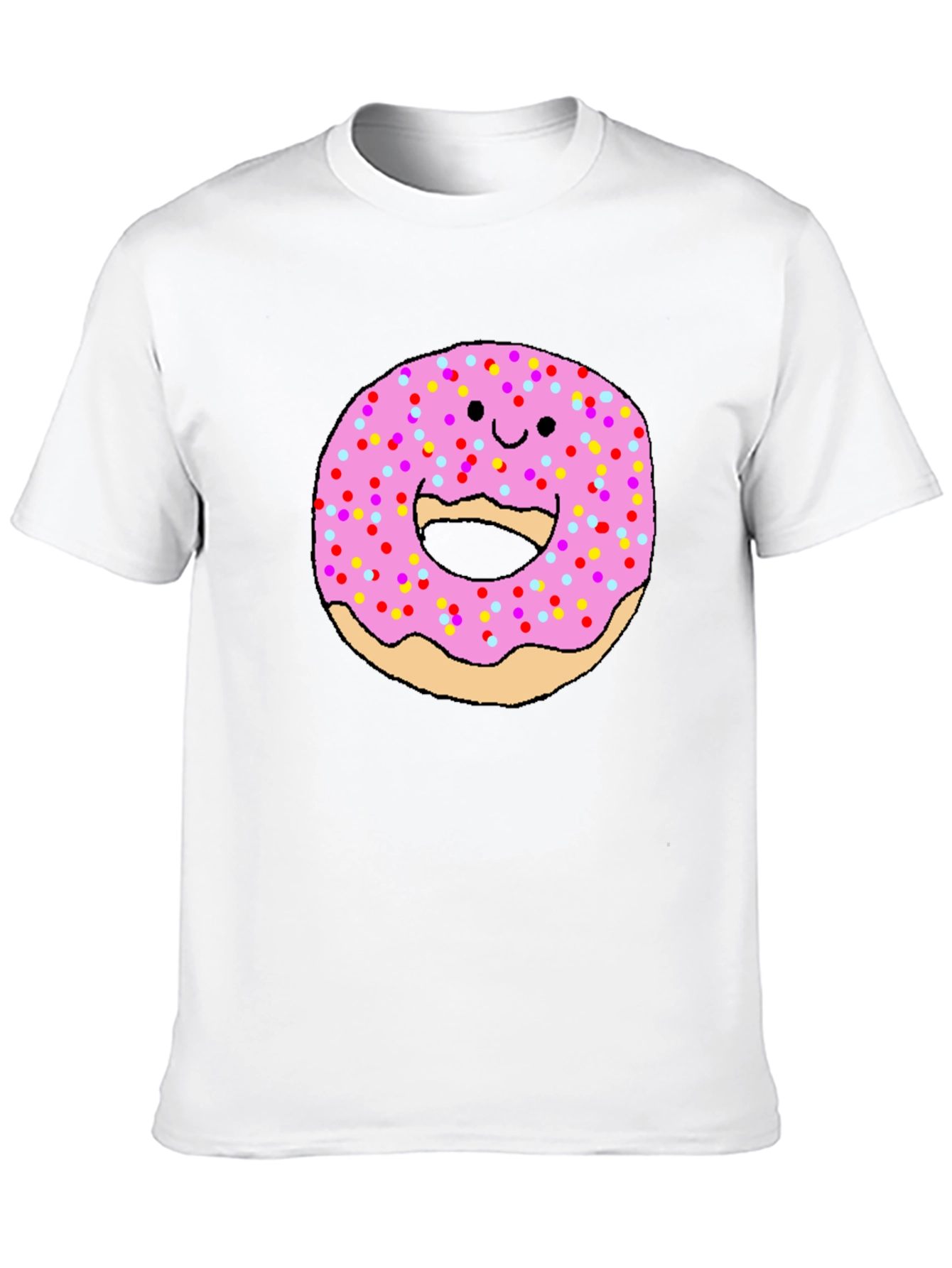 Funny Donut Face Graphic Tee - Casual Comfort