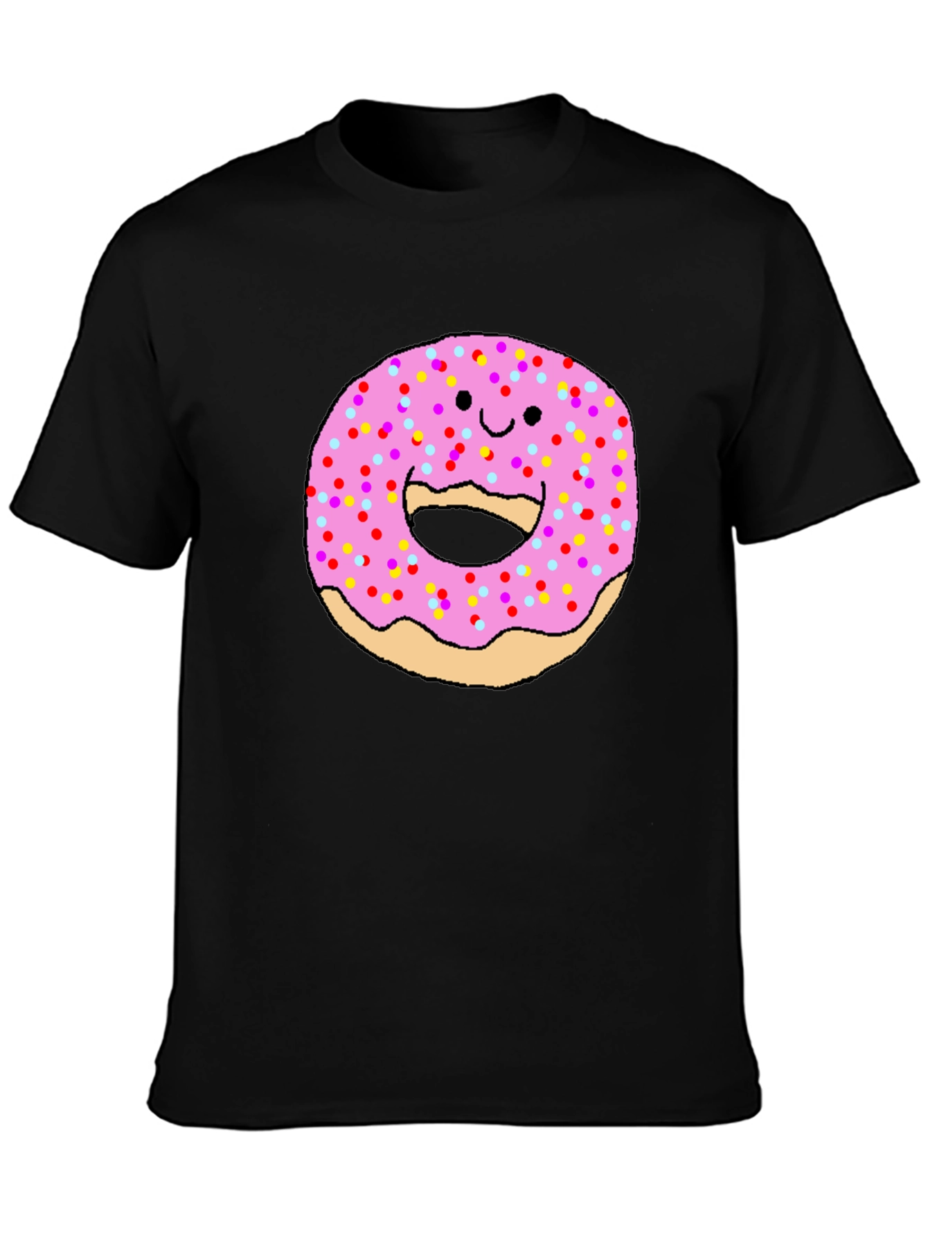 Funny Donut Face Graphic Tee - Casual Comfort